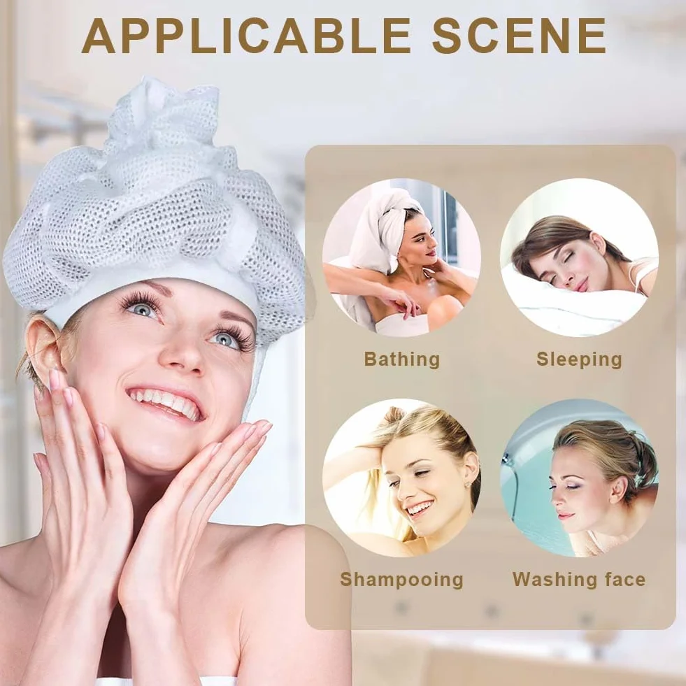 LOPHE Bonnet Net Plopping pour Cheveux Bouclés avec Cordon de Serrage Réglable