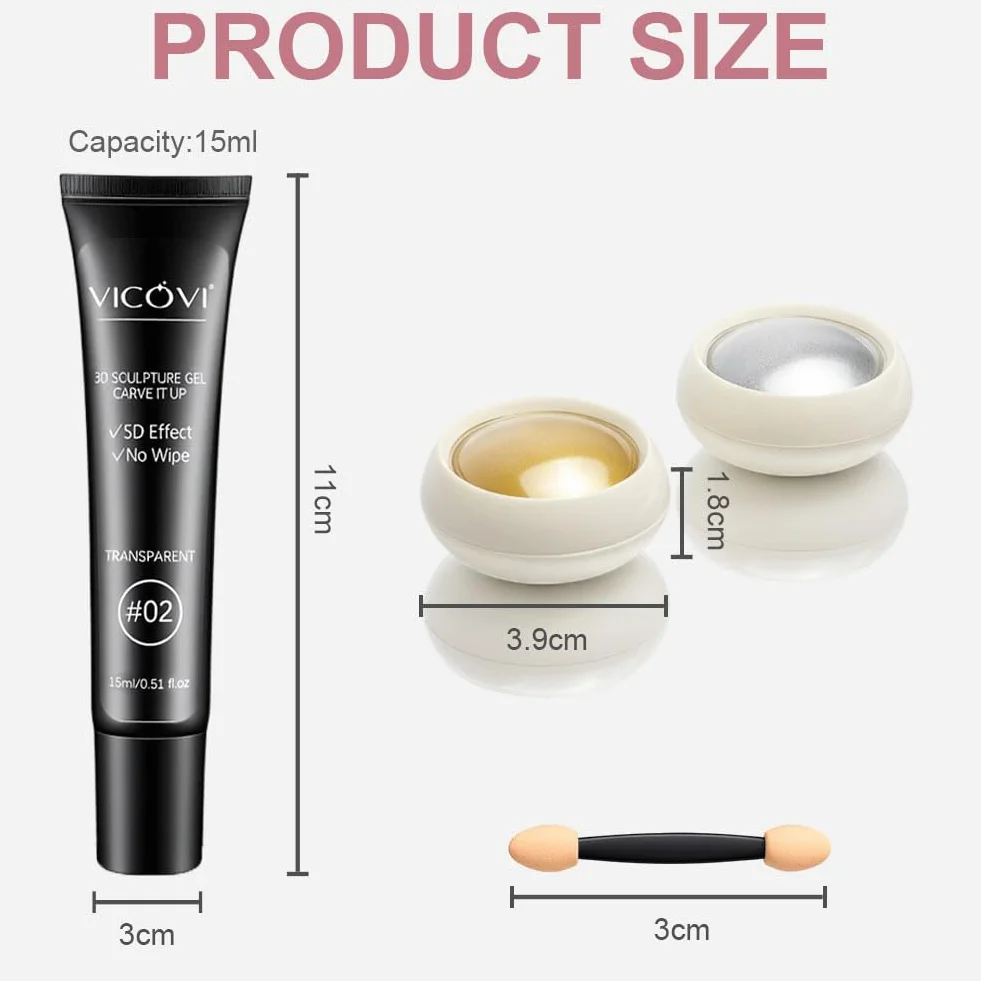 LOPHE Gel à Ongles 3D Multifonction avec 6 Poudres Chromées et 15 ML Gel Sculptant pour Nail Art