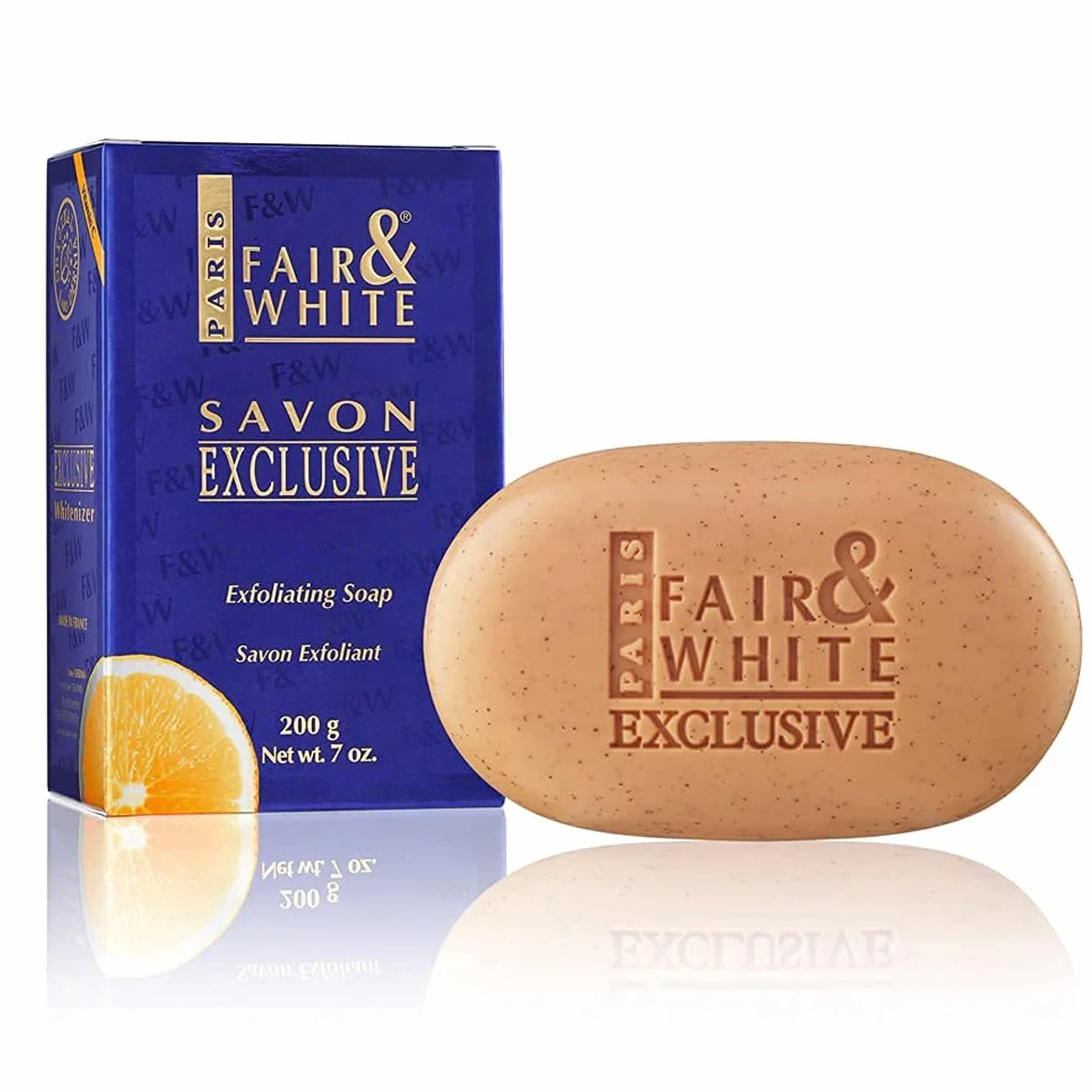 Fair and White Exclusive Exfoliating Soap | 7 oz / 200 g | Pain Exfoliant Éclaircissant, Atténue les Taches Sombres, Traitement de l'Hyperpigmentation, Teint de Peau Inégal