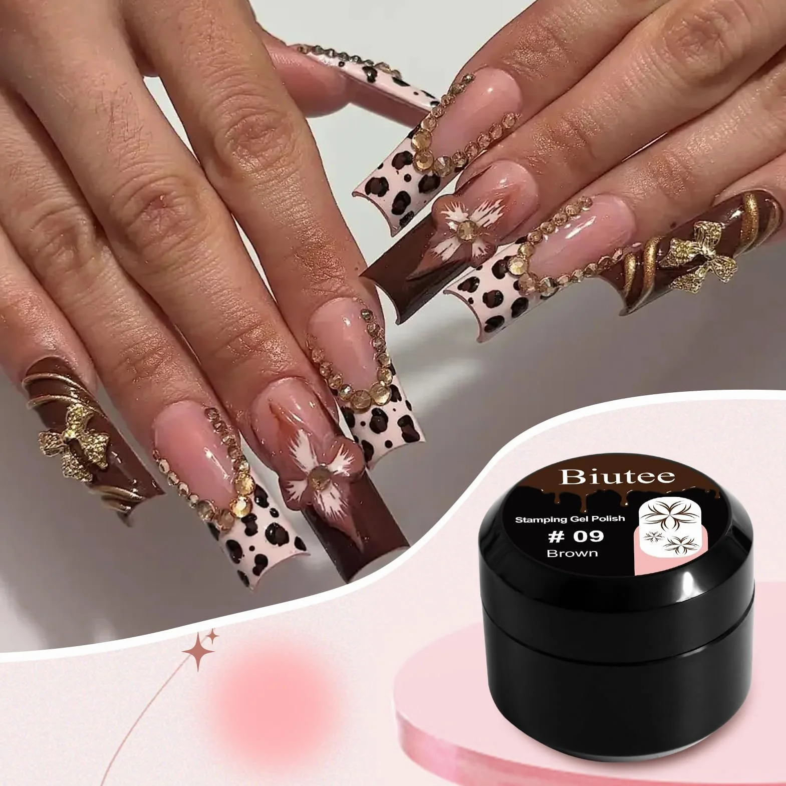 Biutee Vernis en Gel, 12 Farben UV Nagellack 8ml Gel de Stamping Nagellack Nail