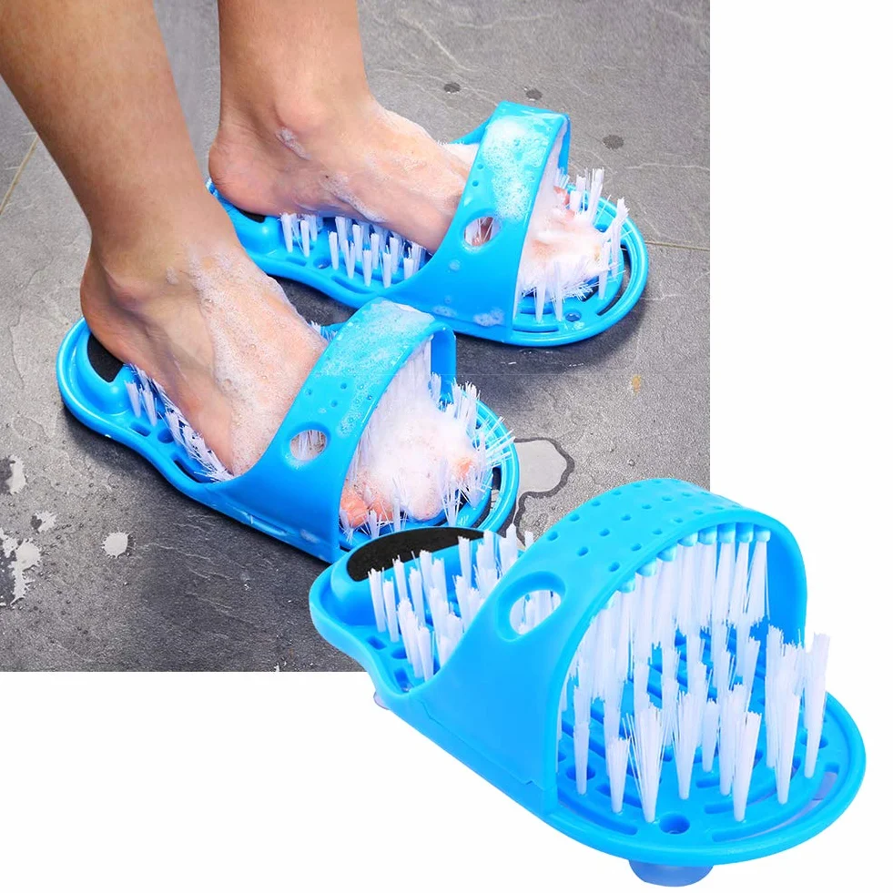 Fdit Chausson de Nettoyage des Pieds, Brosse de Nettoyage des Pieds, épurateur de Pied d'aspiration pour Douche de Lavage, Pantoufles de Masseur de Spa