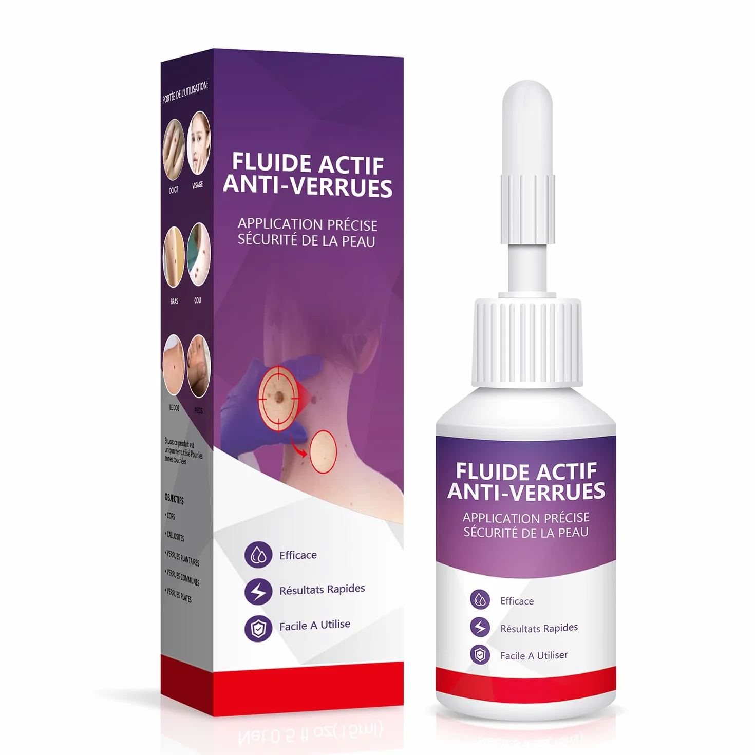 Kit Anti-Verrues Doux Rapide - Verrue Plantaire Acrochordons - Formule Végétale 40ml