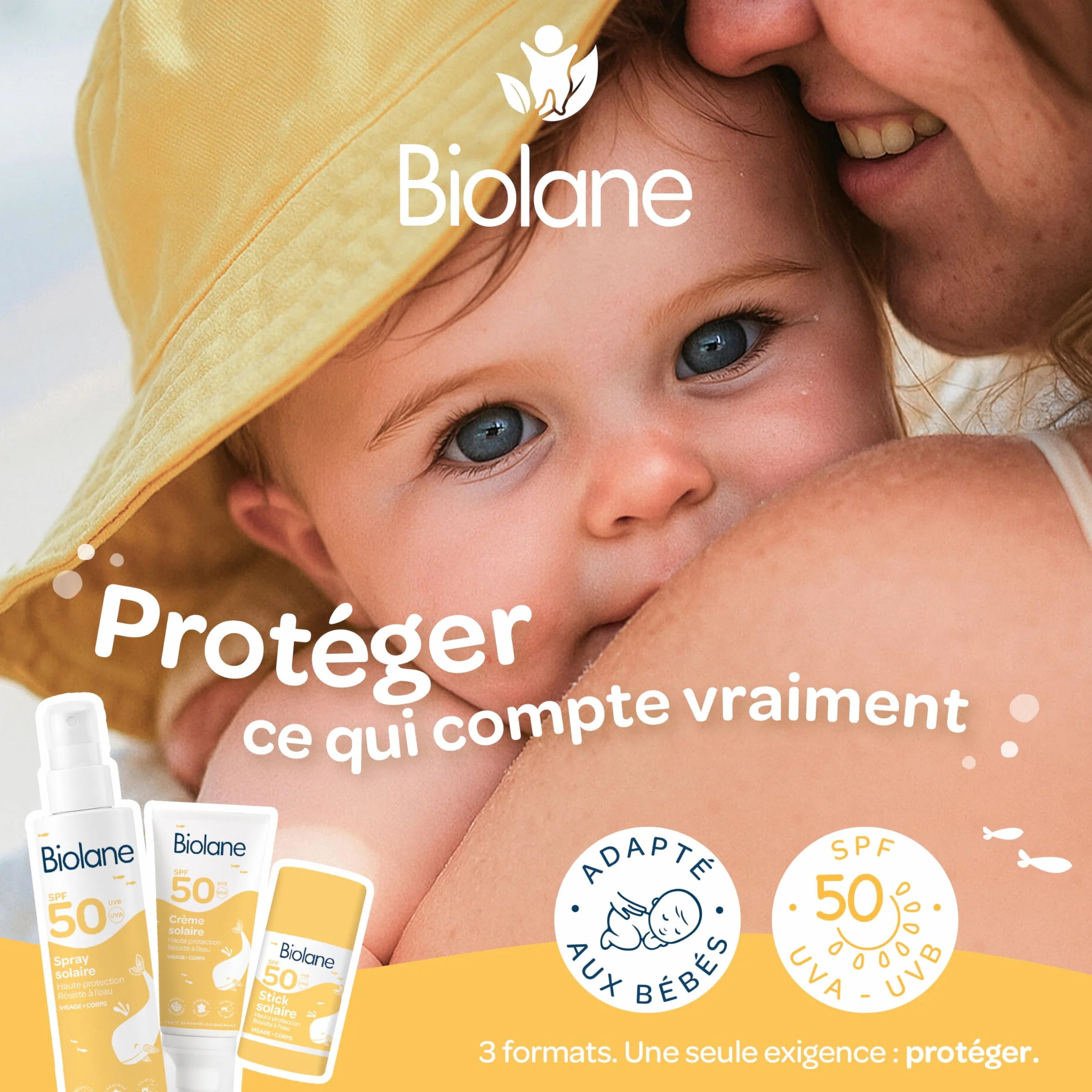 BIOLANE Brume à l'eau thermale Apaise Rafraîchit Hydrate Visage Corps 150ml Fabriquée en France