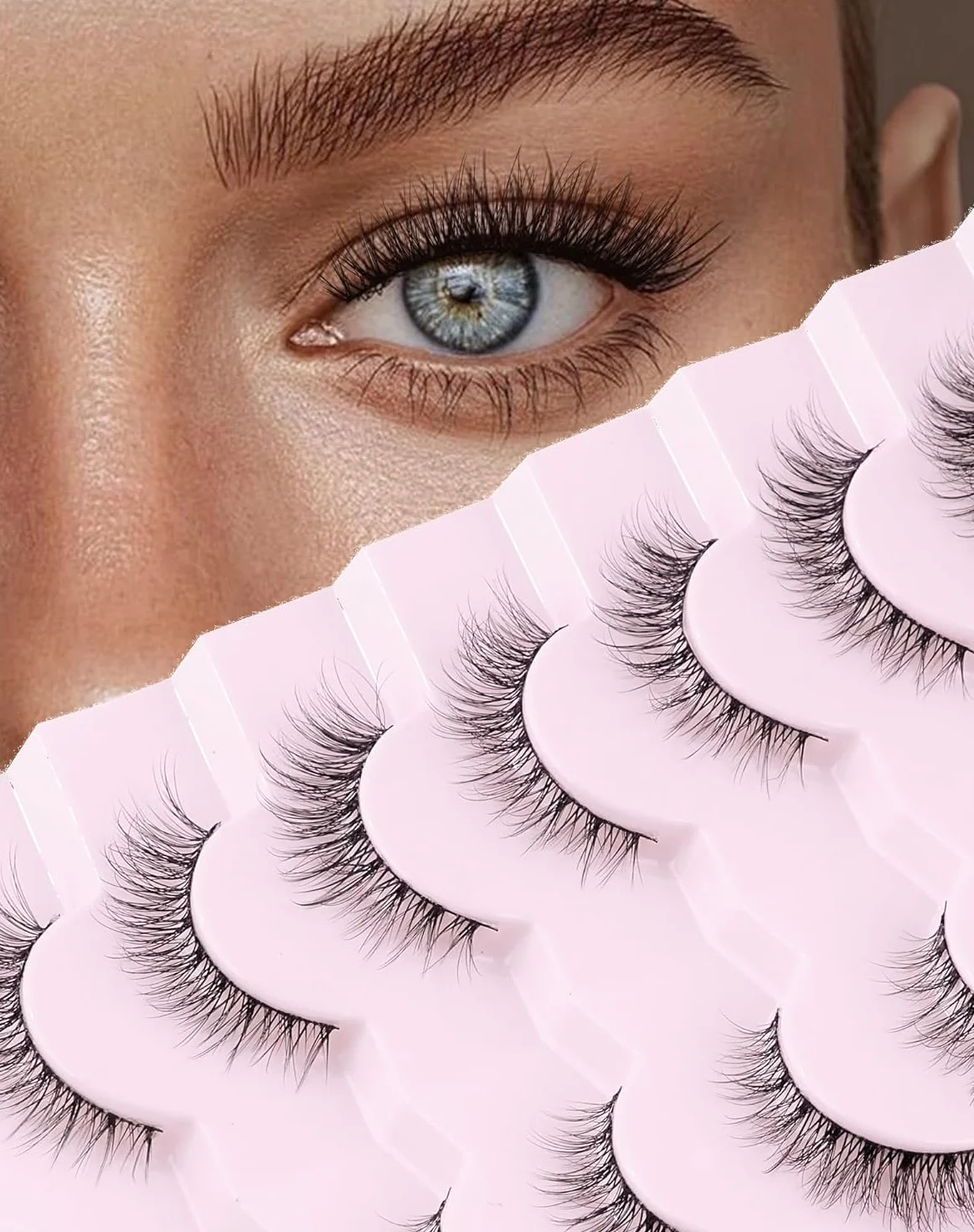 Onlyall Naturel Faux Cils Évasés 7 Paires