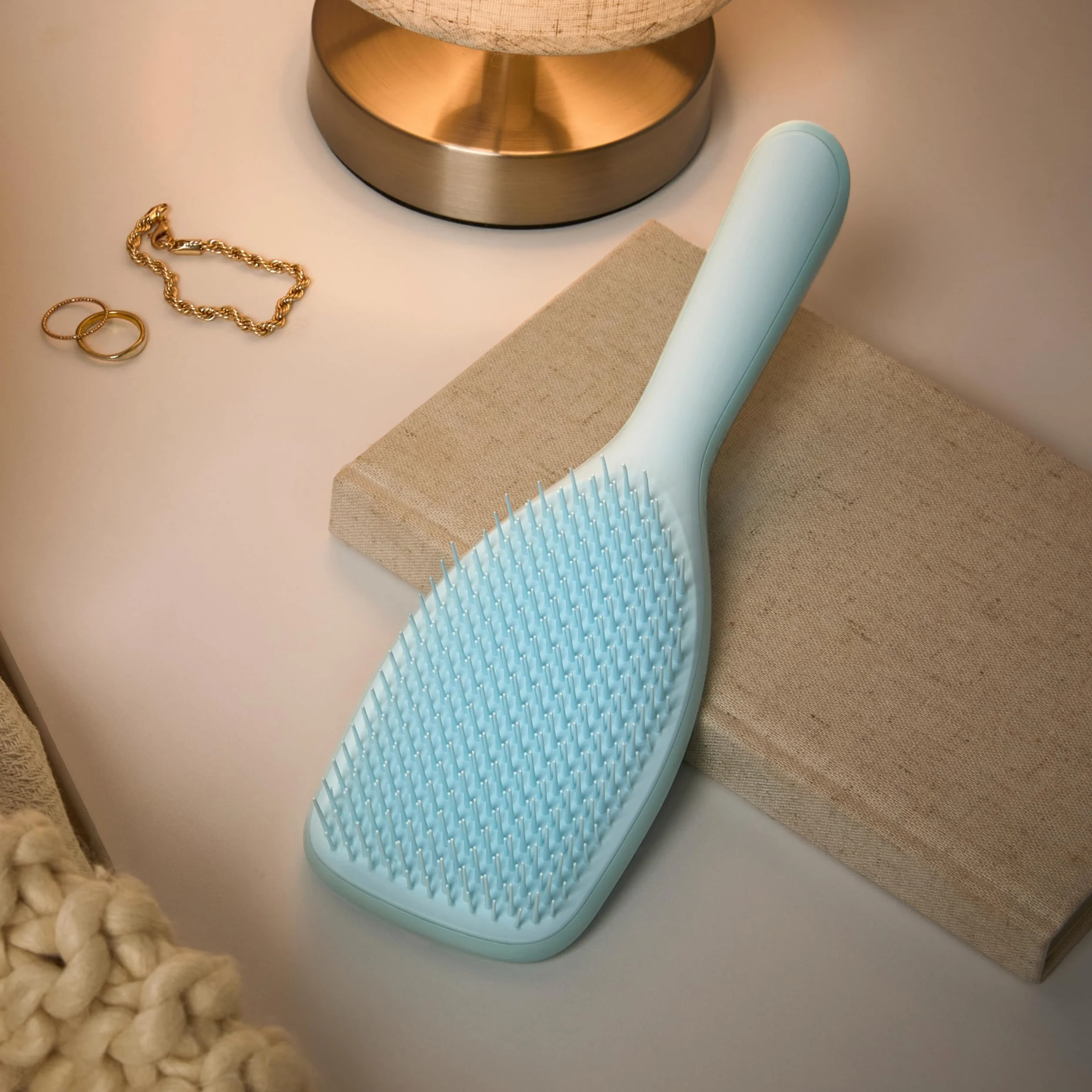 Tangle Teezer Ultimate Detangler Grande Brosse à Cheveux Cheveux Colorés Fins Picots Souples 2 Niveaux Bleu Mer