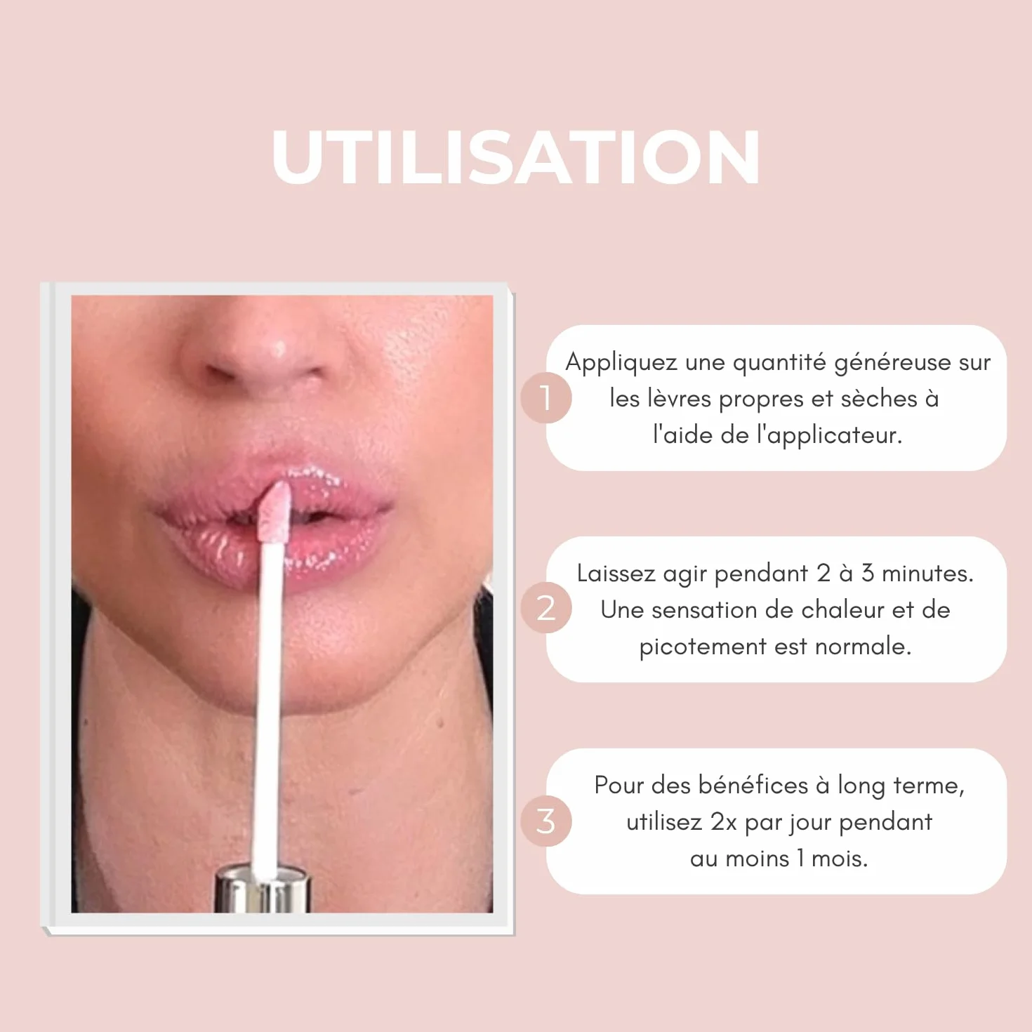 Repulpeur Instantané pour les Lèvres | Lèvres repulpées & pulpeuses | Lèvres plus pleines & plus douces | Apparence réduite des ridules | Acide Hyaluronique | Sérum clair | 5 ml