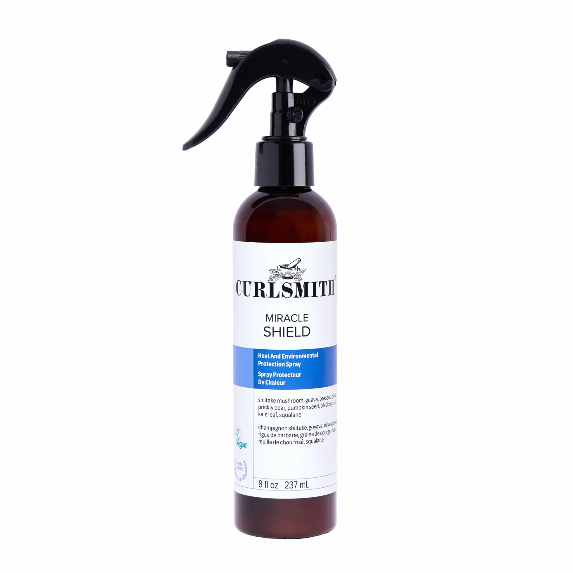 Curlsmith Miracle Shield | Spray multi-protection pour boucles, brume protectrice contre la pollution, Tous types de boucles, végan, 237 ml