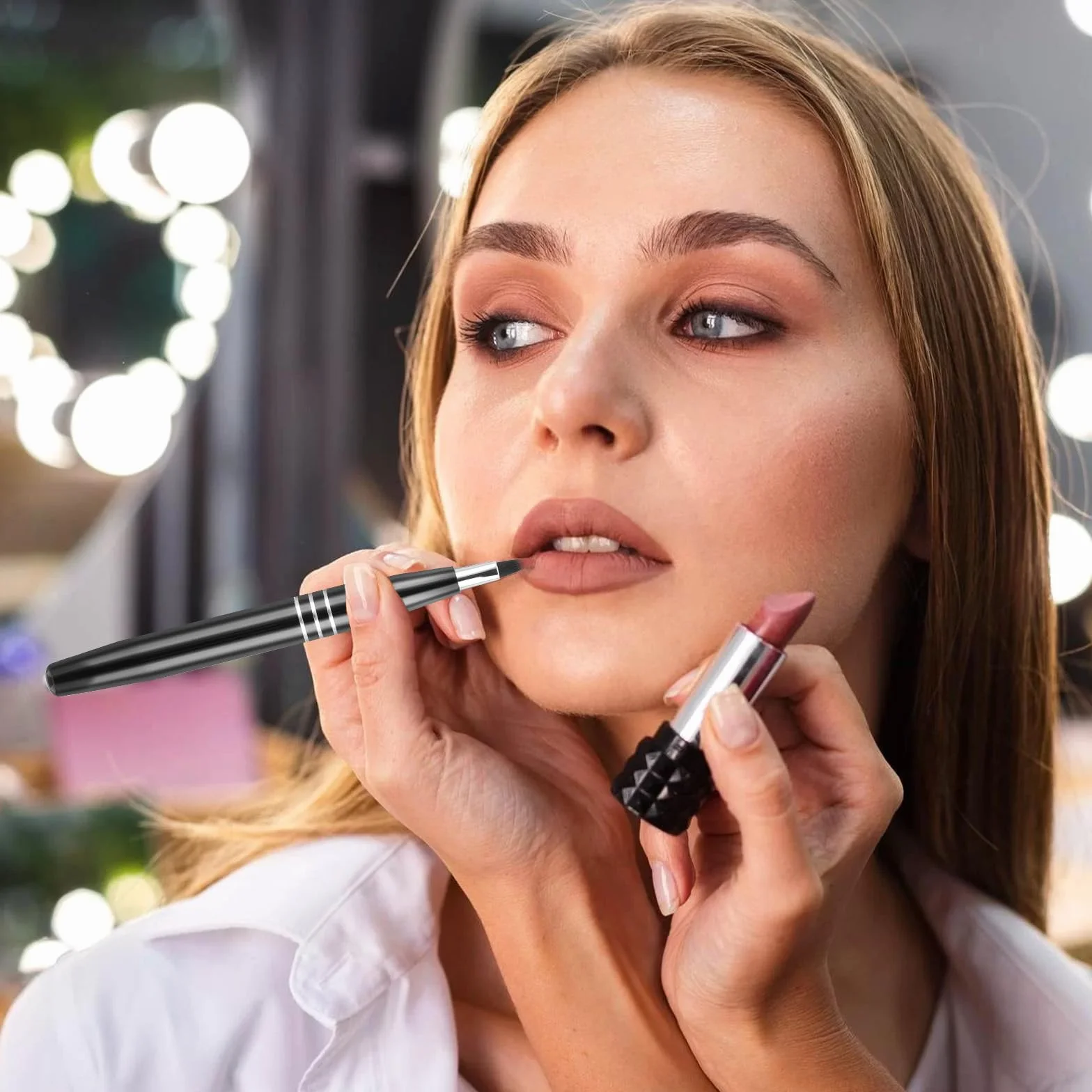 Pinceaux à lèvres rétractables lot de 2 - Mini applicateur maquillage gloss