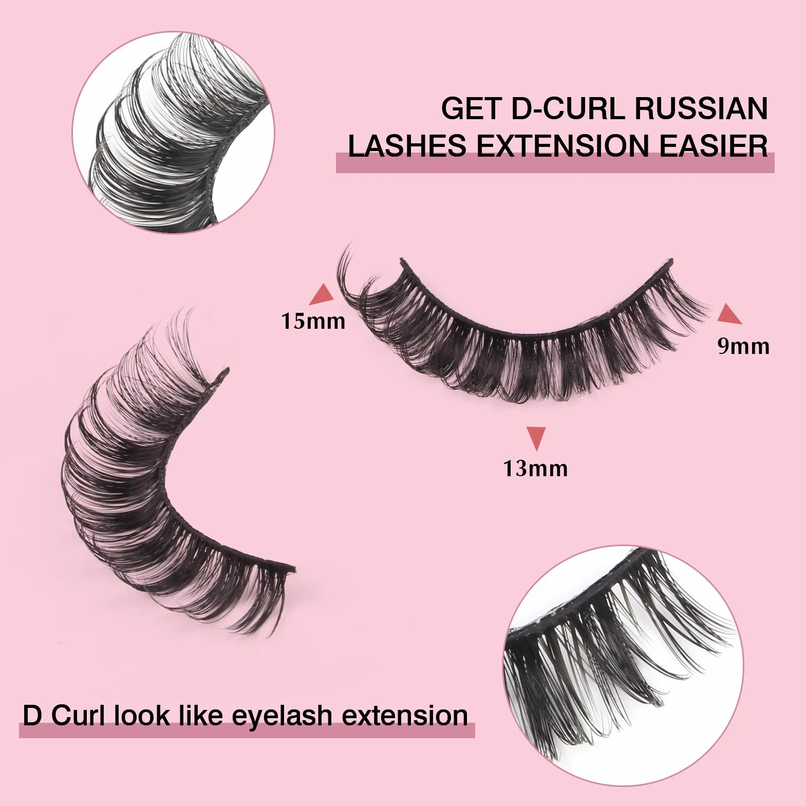 Parriparri Faux Cils Volume Russe 3D Russian Lashes 10 Paires Faux Cils Naturel Dramatique Fluffy False Mink Eyelashes Volumineux