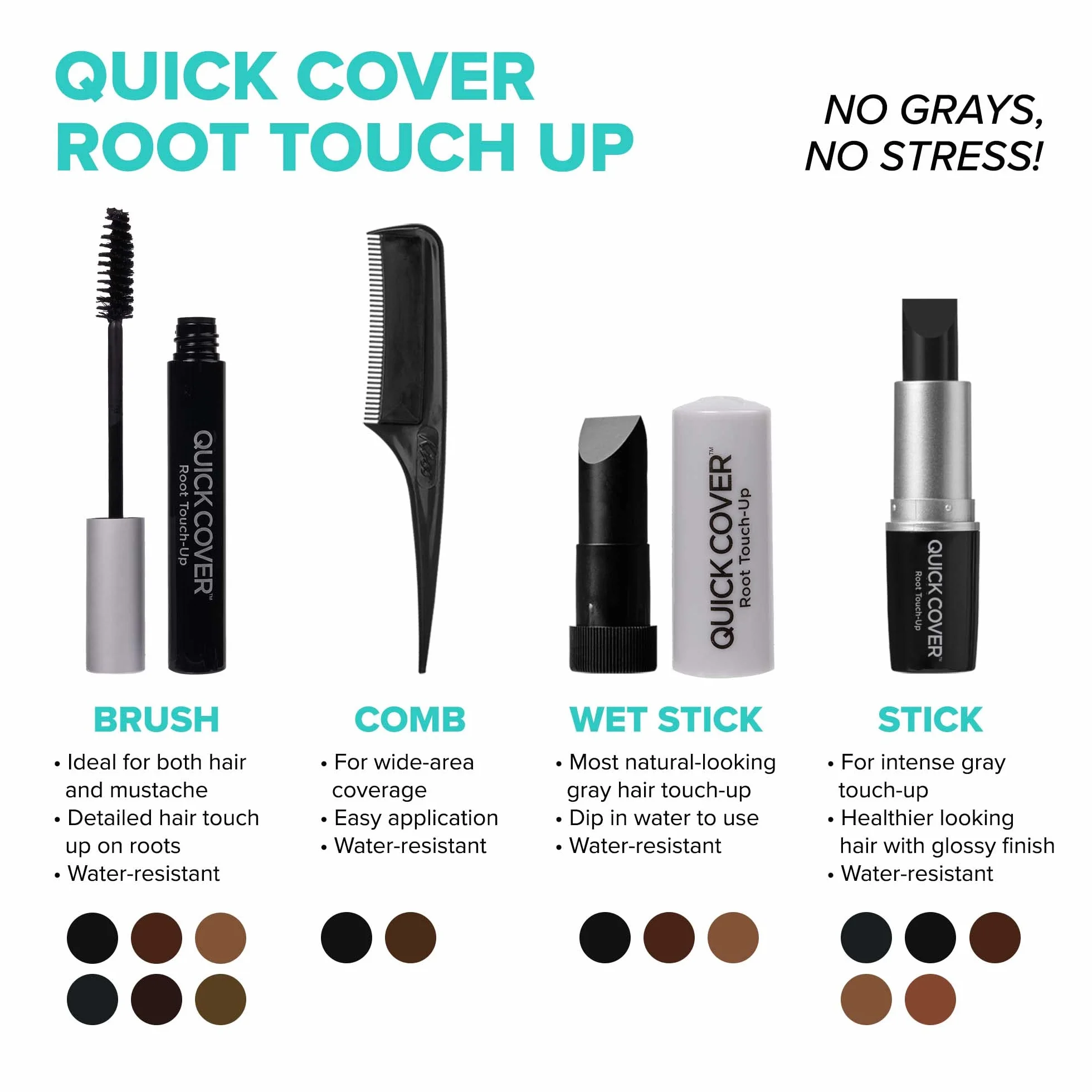 KISS Quick Cover Brush-in Color Touch Up Dark Brown