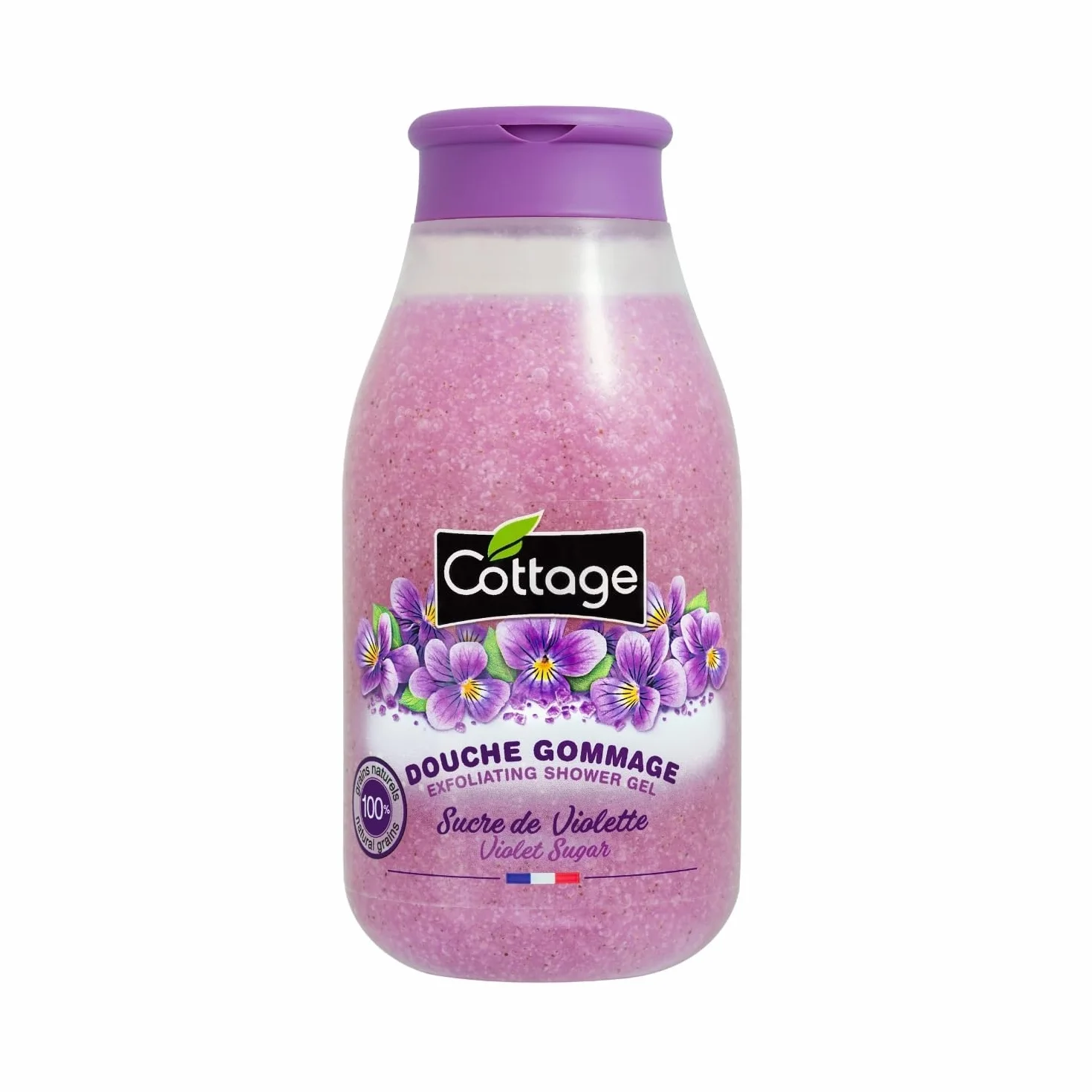Cottage Douche Gommage Sucre de Violette Grains Exfoliants 100% Naturels