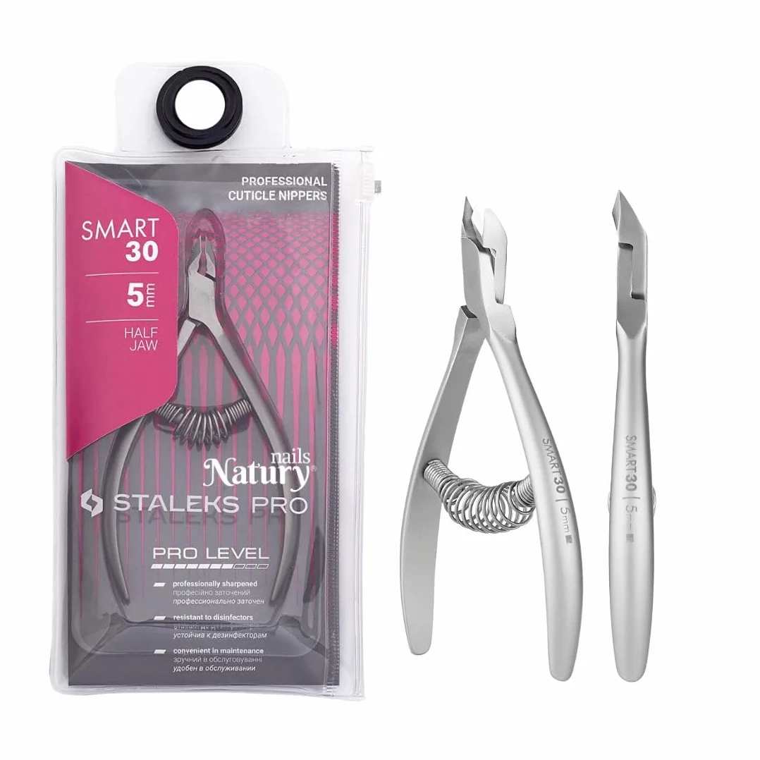 STALEKS PRO by Natury Nails Pince à cuticules professionnelle 5 mm en acier inoxydable (Smart 30-5 mm)