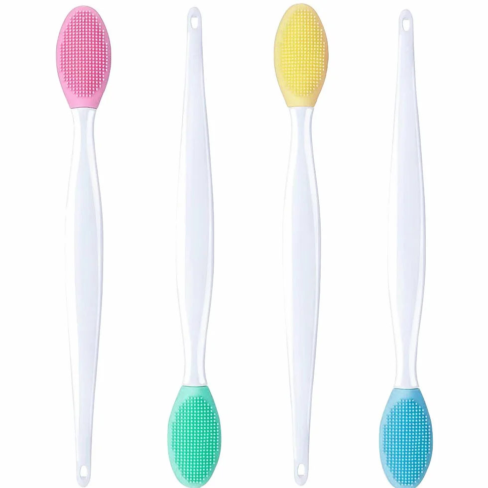 Pinceau à Lèvres Exfoliant Double Face en Silicone 4 Pièces