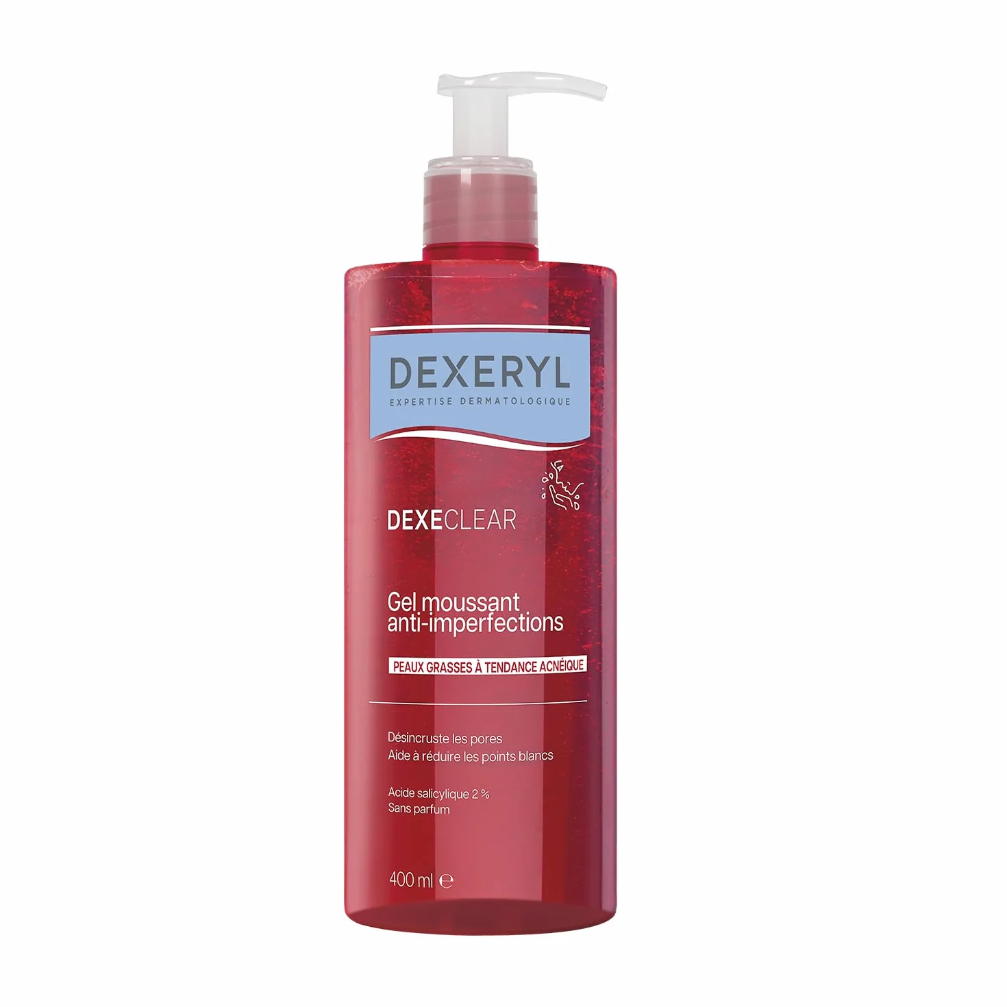 DEXERYL DEXECLEAR Gel moussant anti-imperfections 400 ml Acide salicylique Sans savon Sans parfum