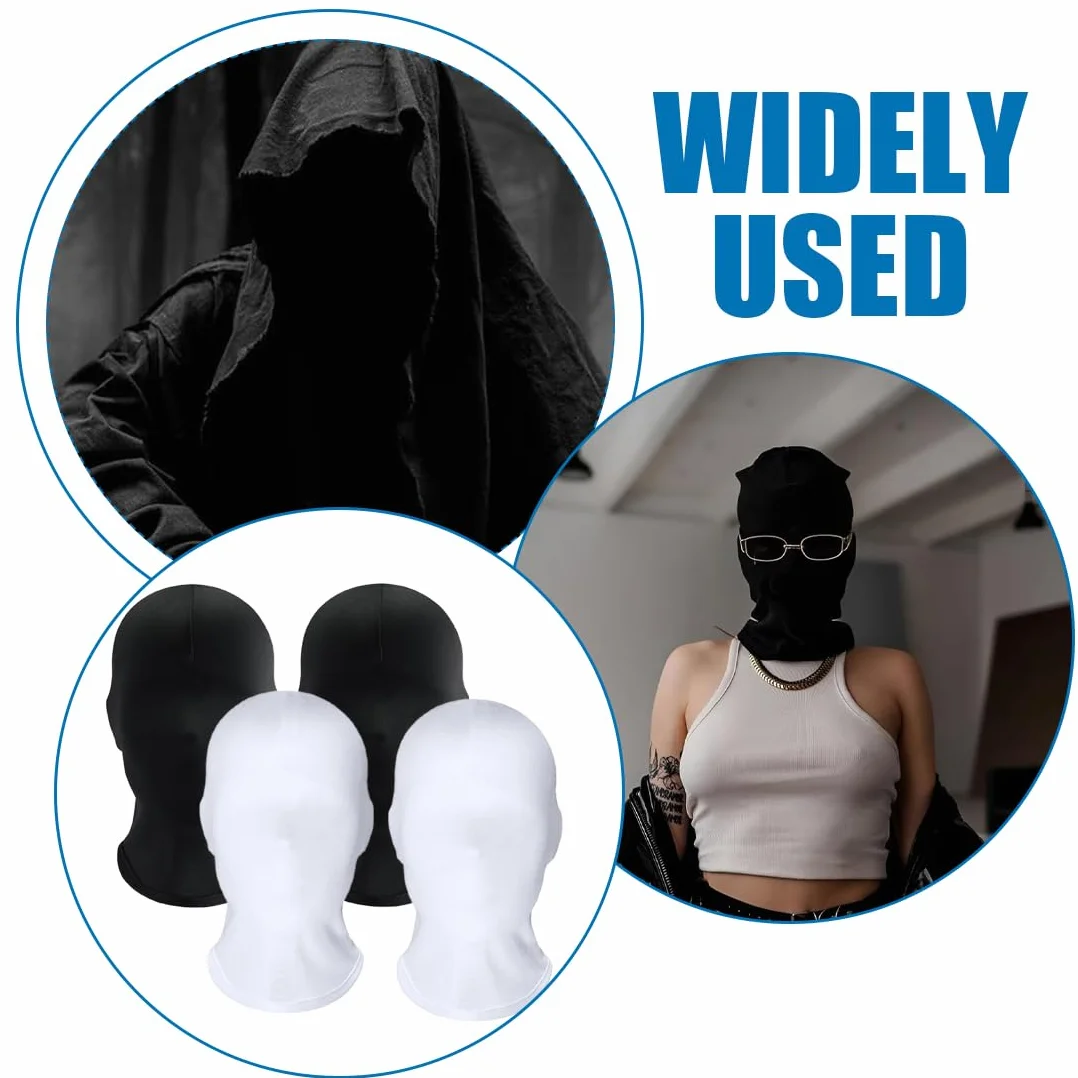 Masque Halloween Noir Masque Intégral Respirant Sans Visage Costume Fête Cosplay Unisexe 3 Pièces