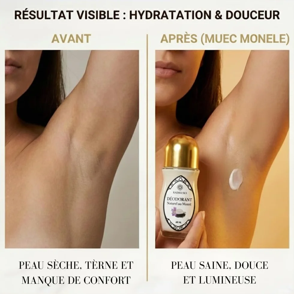 Déodorant Artisanal Musc en Verre Nigelle Musc Crème Figue de Barbarie 100% Naturel Fait Main 60ml
