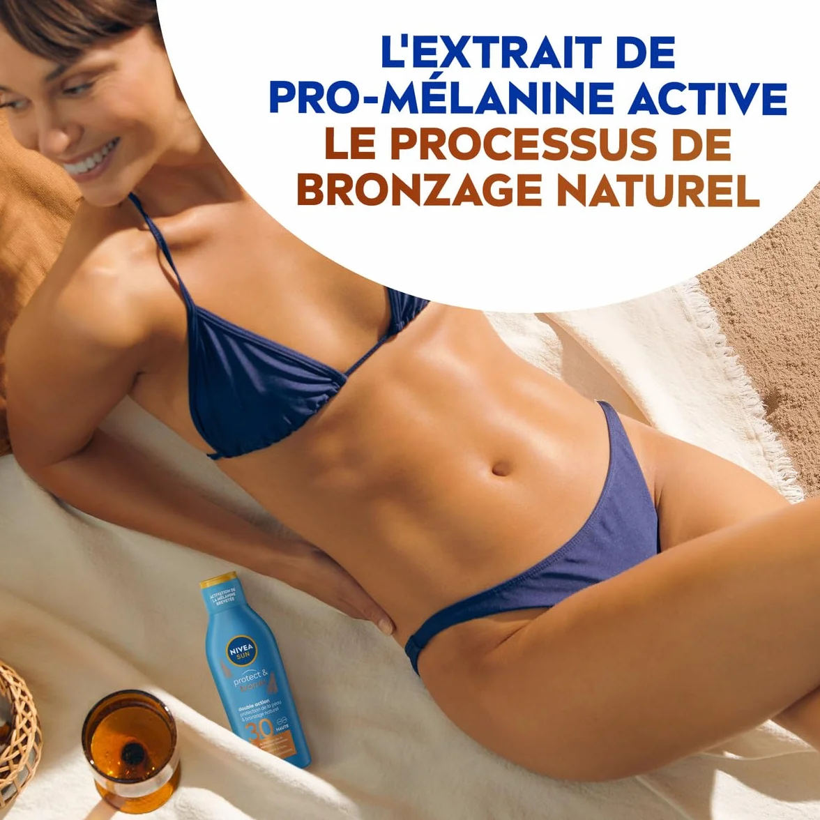 NIVEA SUN Lait Solaire Activateur de Bronzage Protect & Bronze FPS 50 200ml Crème Solaire Protection UVA/UVB