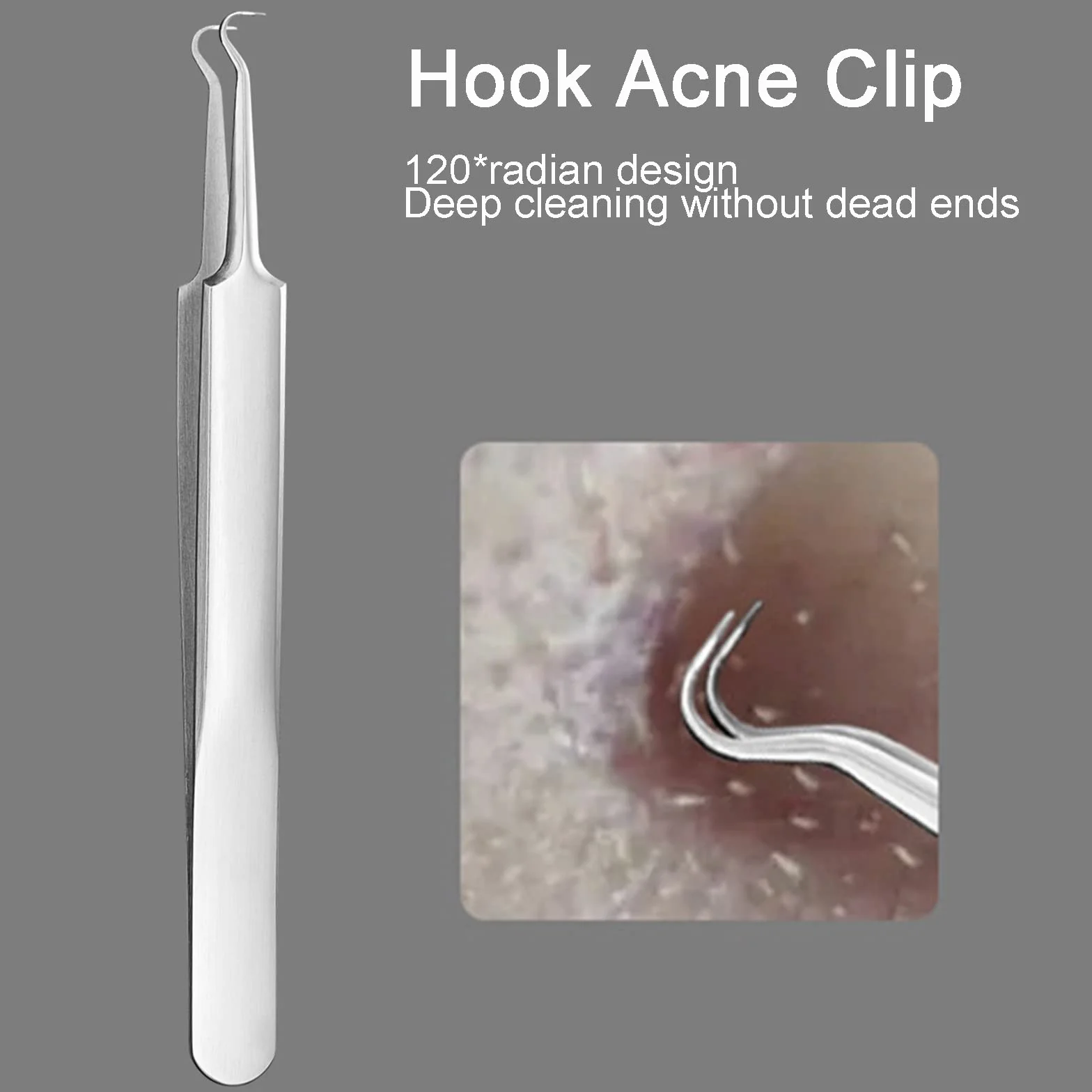 Extracteur de point-noir en acier inoxydable, 5 pièces, kit de retrait de comédons