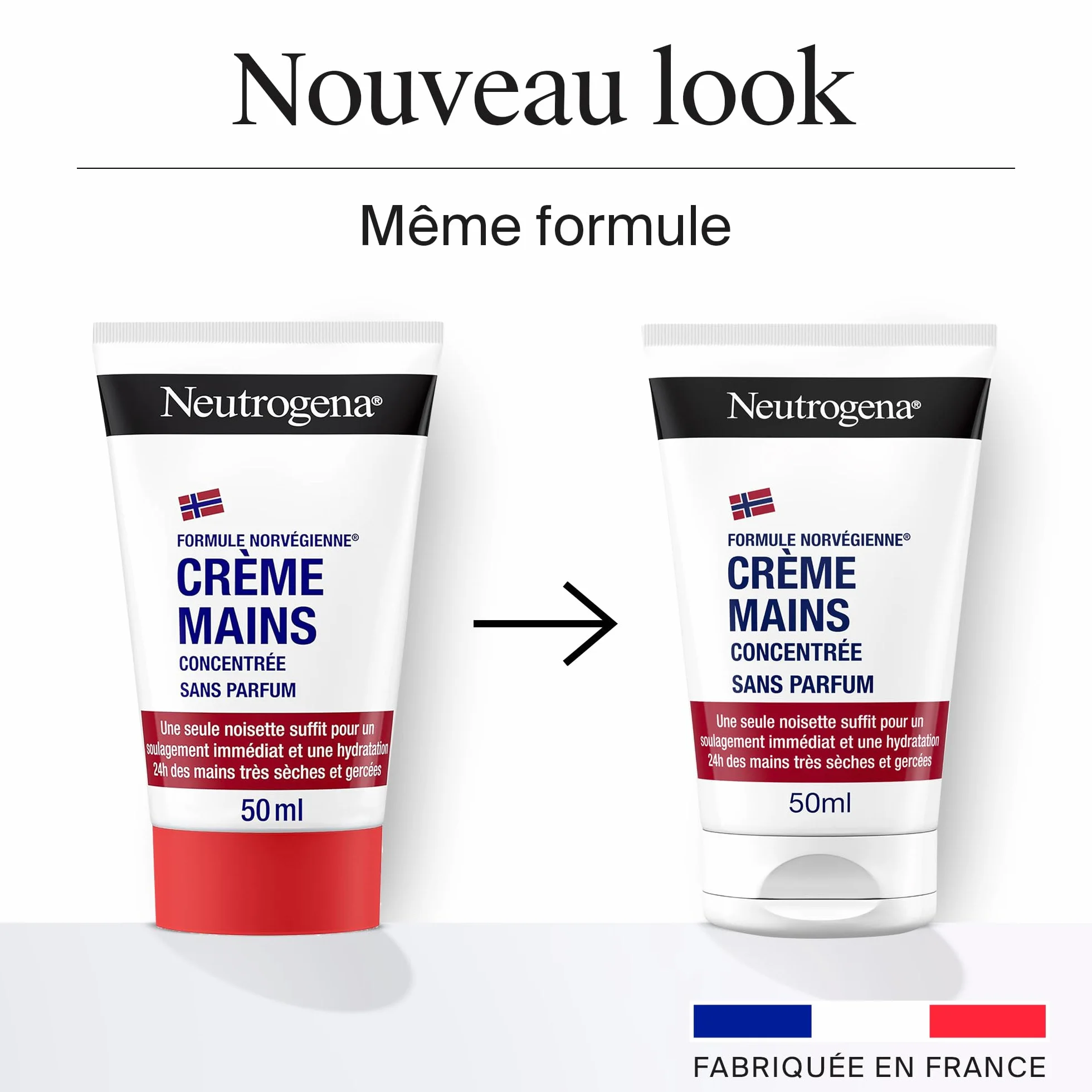 Neutrogena Crème Mains Concentrée Sans Parfum Formule Norvégienne 50 ml lot de 2 hydratante 24 h mains sèches gercées