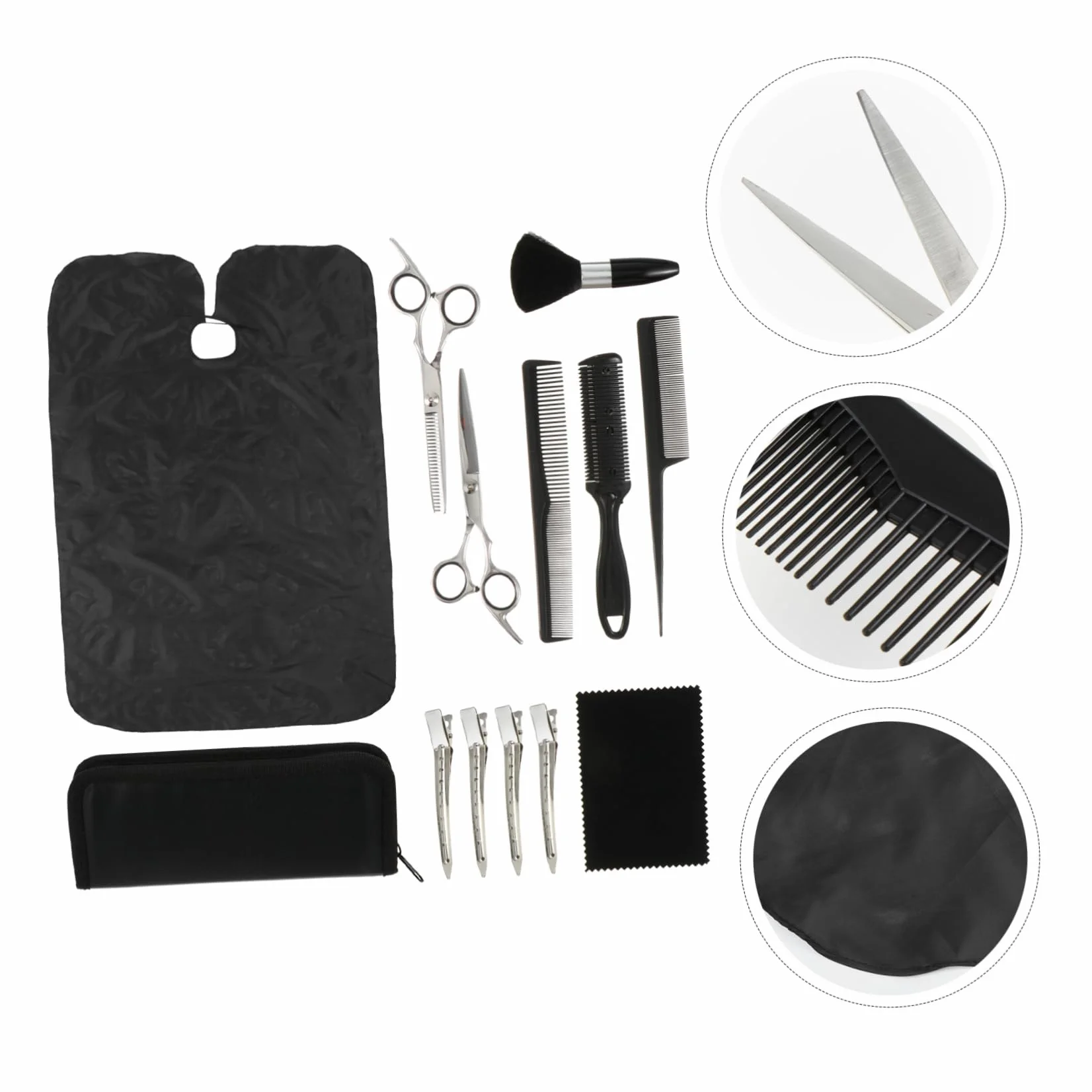 DOITOOL Ciseaux de Coiffure avec Peigne Plat pour Cheveux Clairsemés Matériel de Coiffure pour Salon et Débutants
