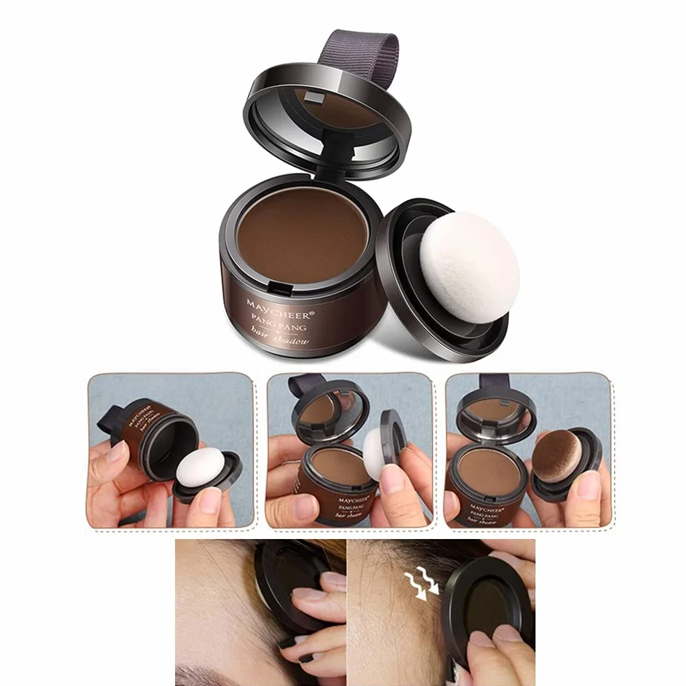 Hairline Powder, Hair Root Concealer, Correcteur de racine de cheveux, marron
