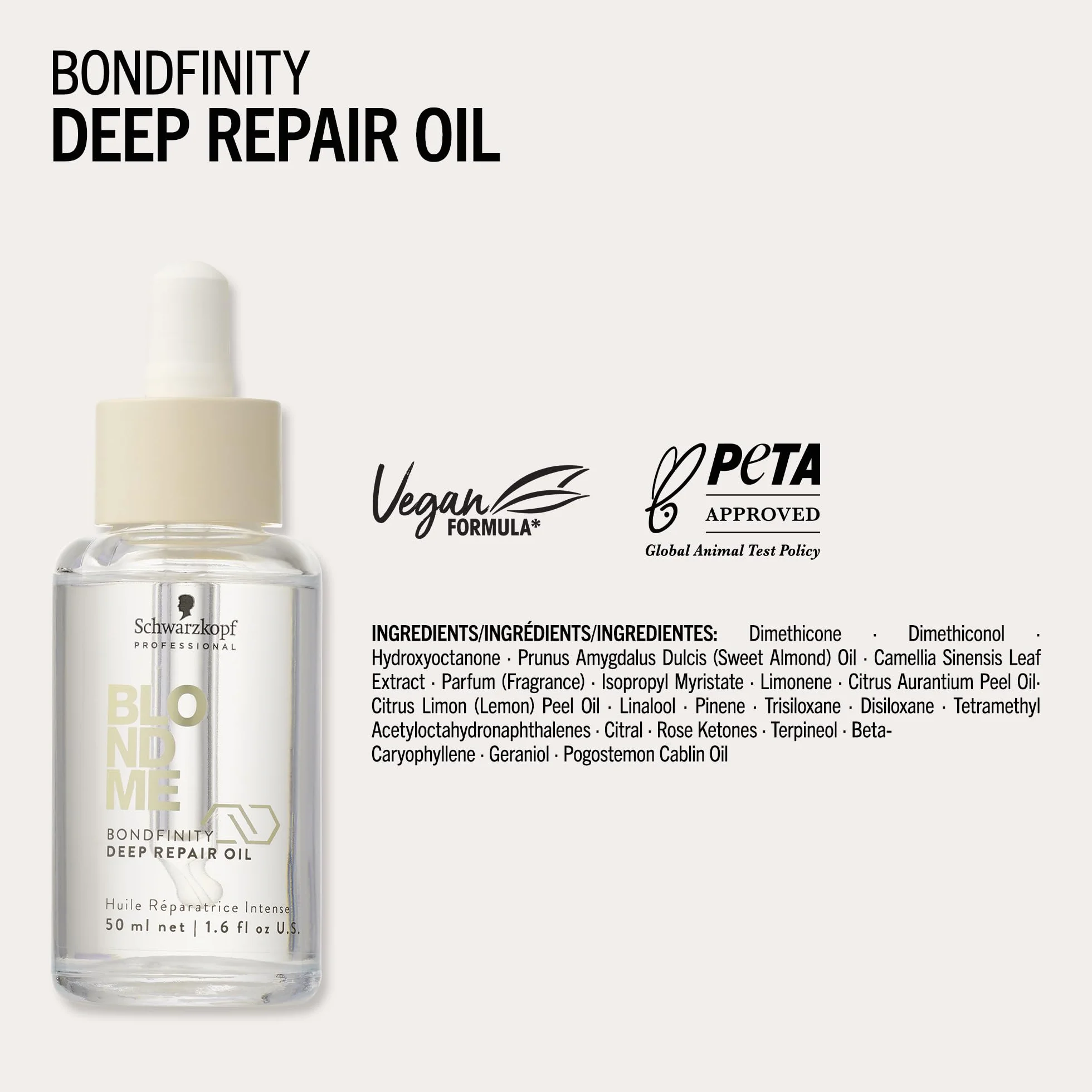 Schwarzkopf Professional BLONDME Bondfinity Deep Repair Oil Huile Légère Pour Cheveux Réparateur 50 ml