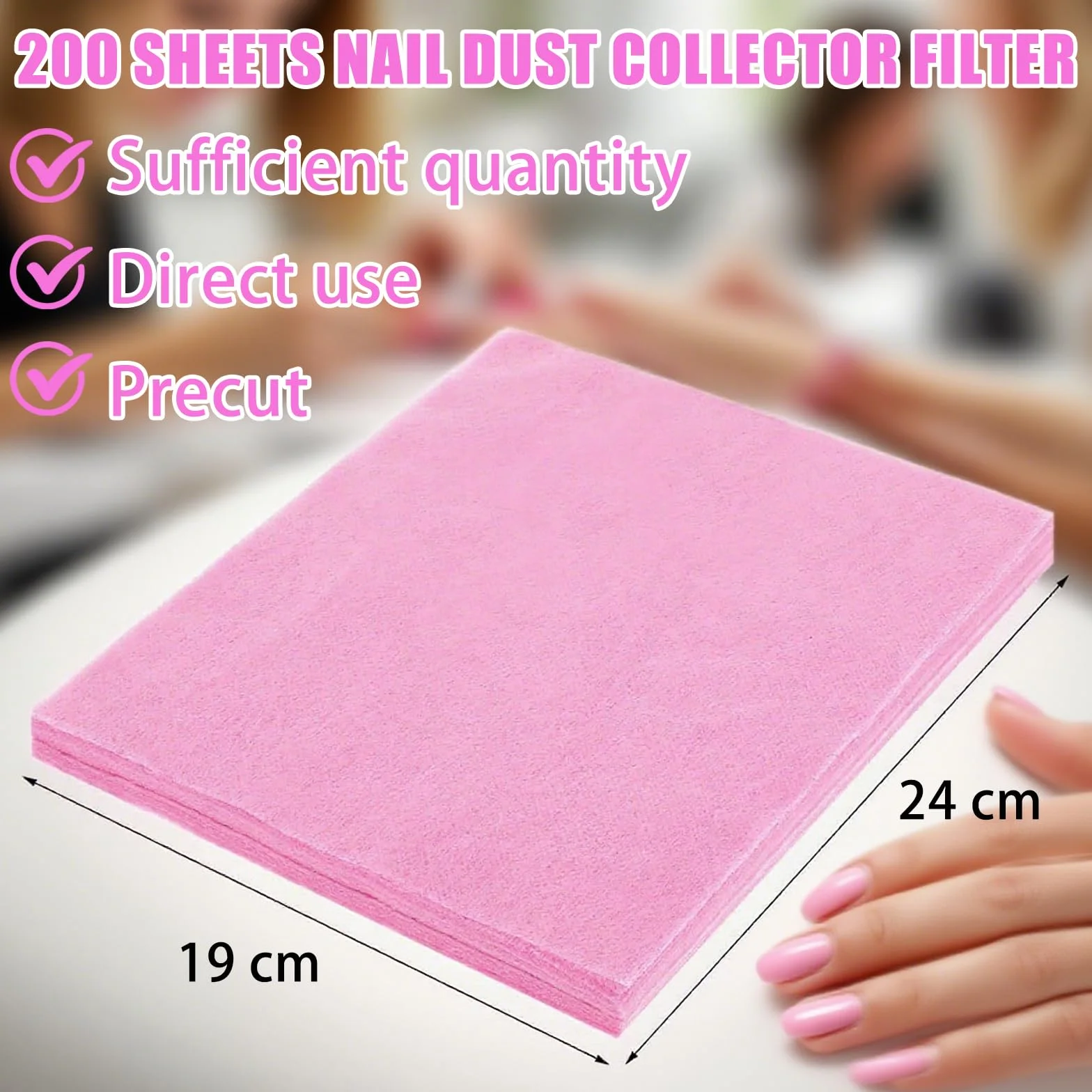Feuille de filtre collecte poussière 200 pièces jetable portable pour salon manucure