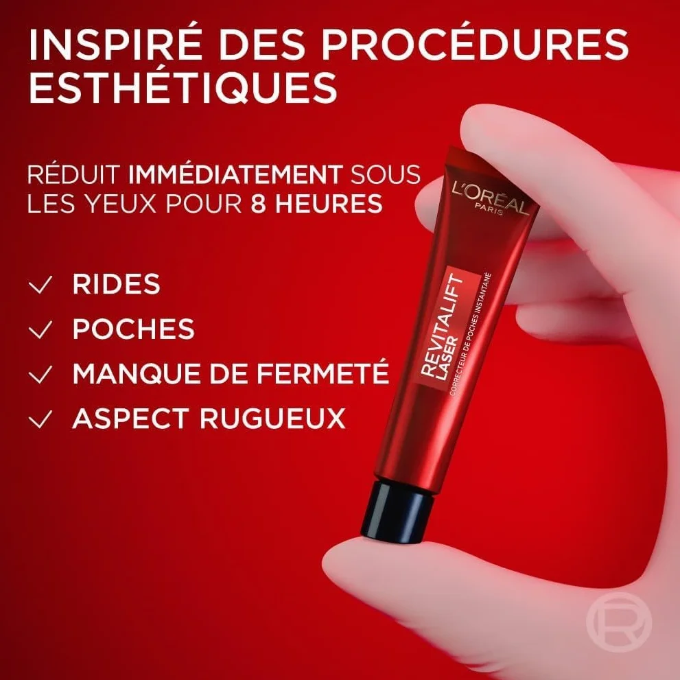 L'Oréal Paris Revitalift Laser Eye Bag Instant Eraser Soin Contour des Yeux Anti-Âge 15 ml
