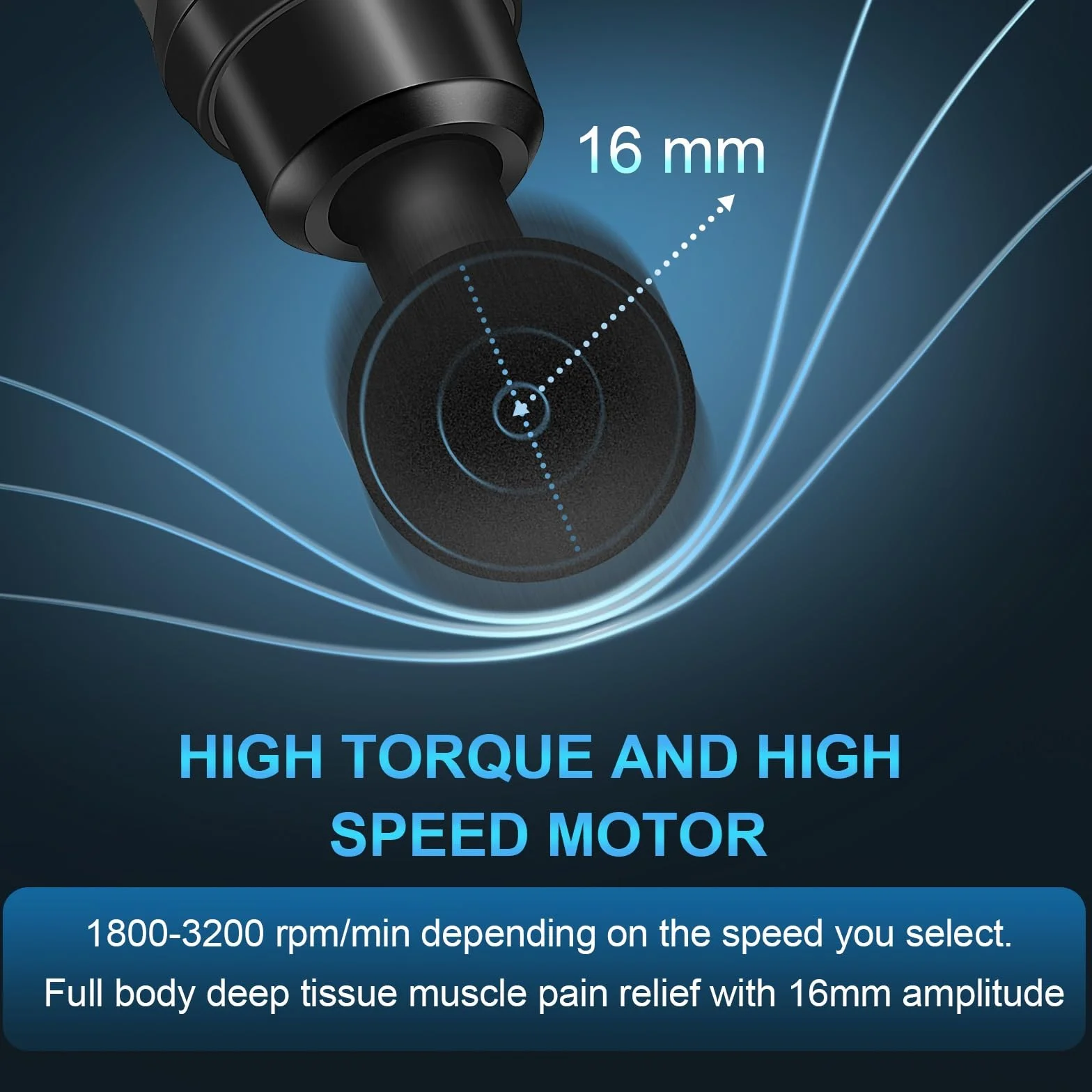 Pistolet De Massage Musculaire 30 Vitesses avec Écran LCD 10 Embouts Noir