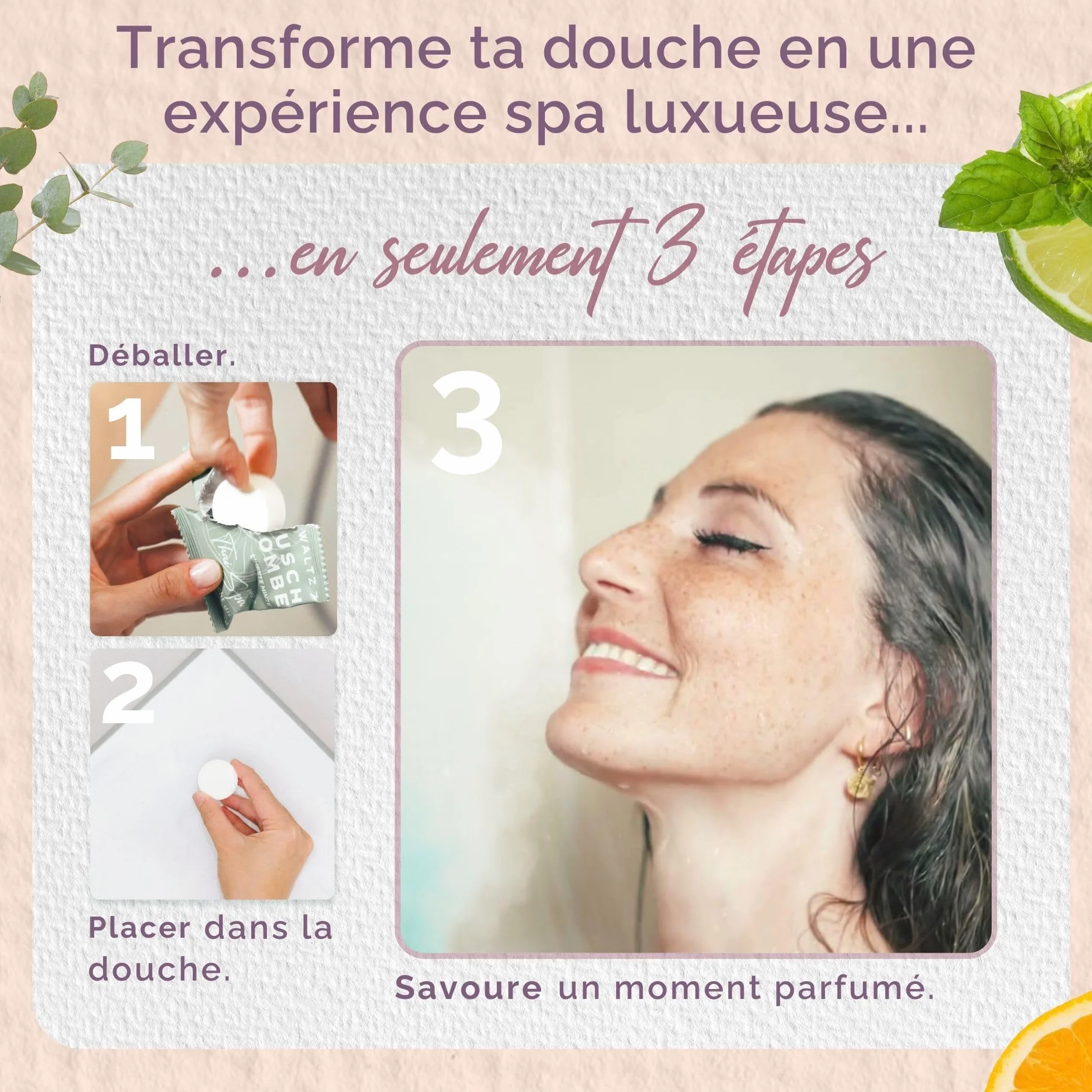 WALTZ 7 Set Bombes de Douche, 16 Sachet, 8 Senteurs, Aromatherapie, Calmant, Revigorant, Relaxant, Coffret Beaute