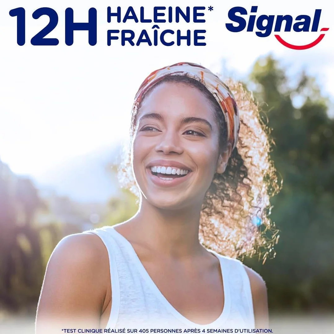 SIGNAL Dentifrice Extra Fraicheur Intense 12h Haleine Fraiche 96% Ingrédients Naturels Lot de 6x75ml