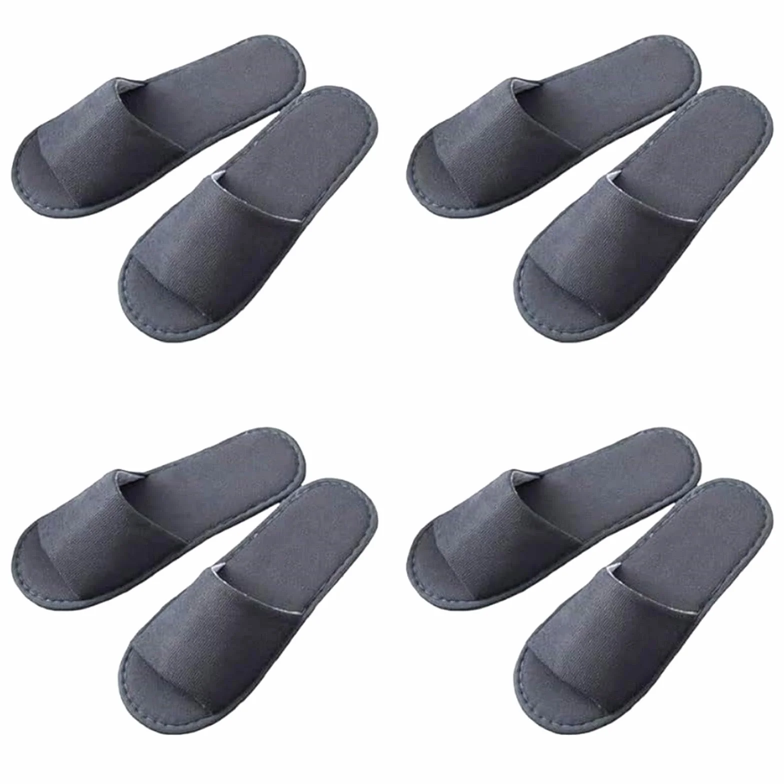 Kiuiom Slippers Hotel,Chausson Invites,SPA Pantoufles 4 Paires Pantoufles Hôtel en Peluche Pantoufle Intérieur Légères pour Femmes et Hommes pour Hôtels Spa Maison Voyage (4PC Gris2#)