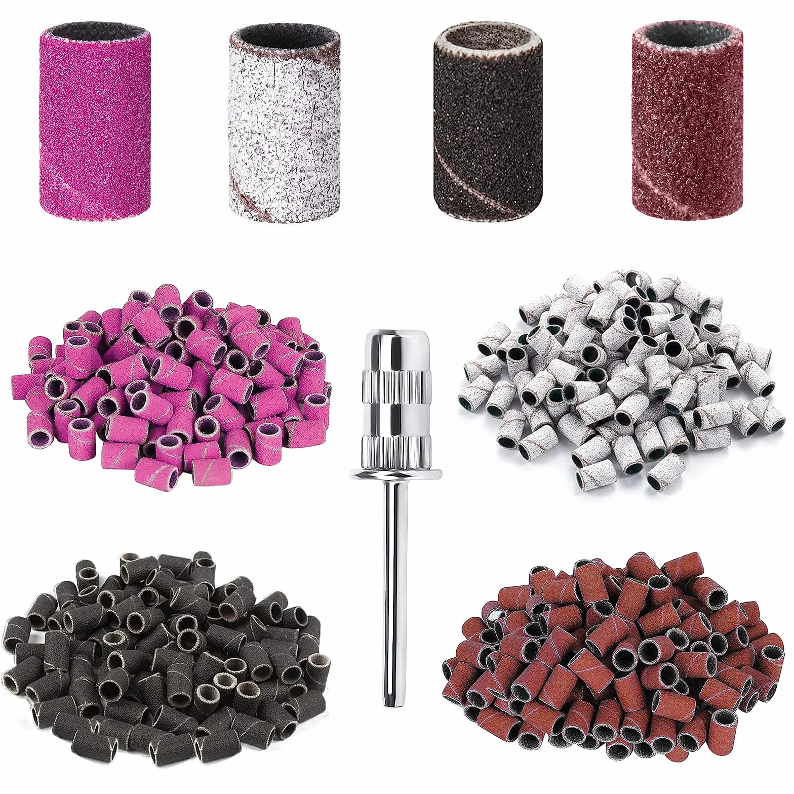 120 Pièces Embouts Ponceuse Manchons, Bandes de Ponçage Professionnelles 80-240 Grain pour Manucure Pédicure