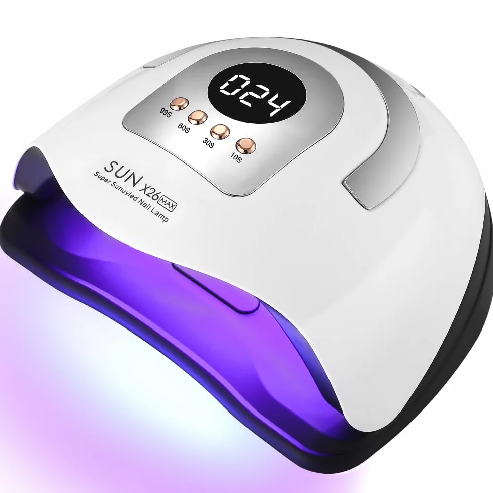 Lampe UV Ongles Gel, 380W 81 LED Lumières Séchage Rapide, Professionnel Sèche Automatique machine, Grand LCD Ecran, 4 Minuteries 10s/30s/60s/99s pour Vernis Semi Permanent, pour Salon Maison