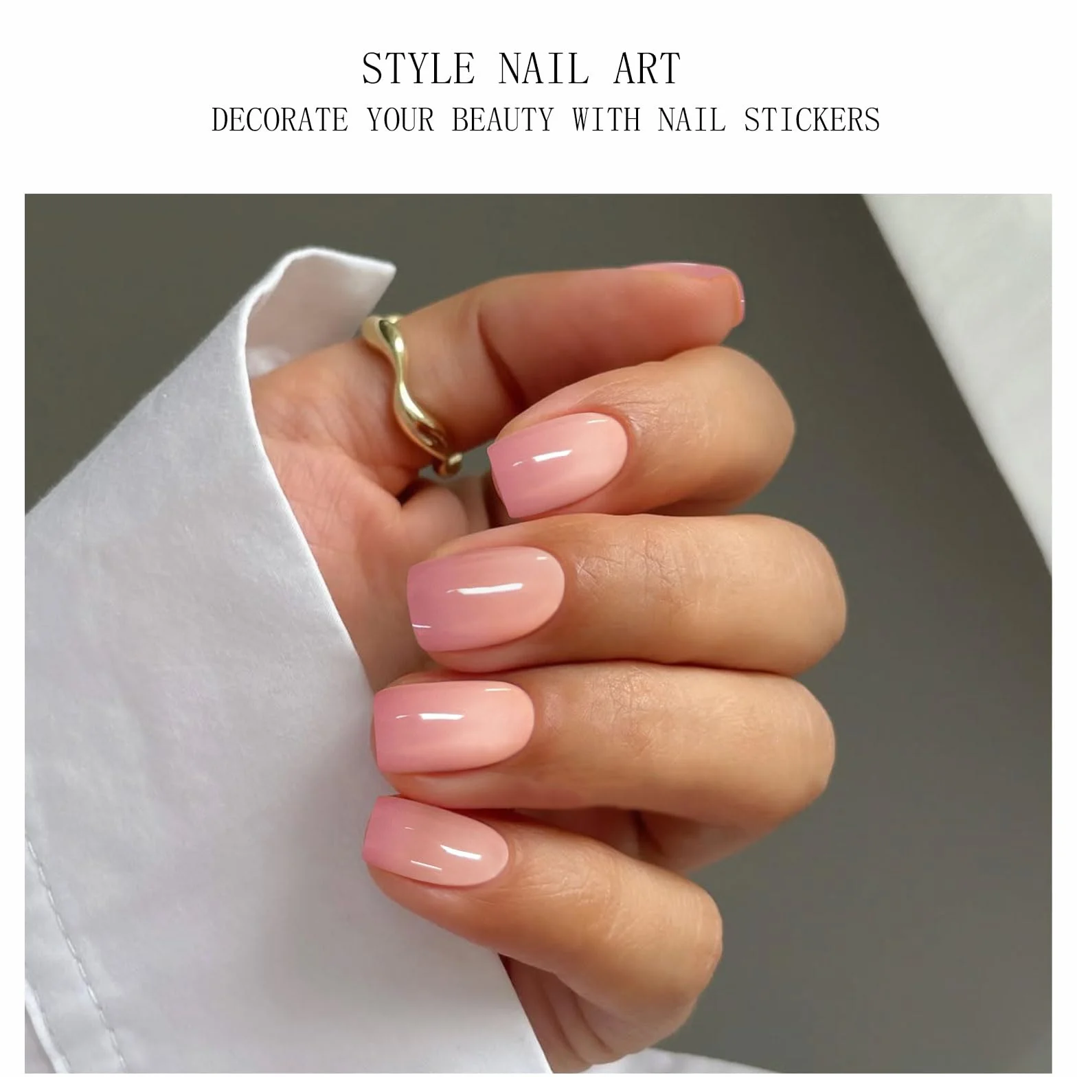 Autocollant Ongles Gel UV Dégradé Rose Nail Art Stickers Semi-durci Deco Ongle Design Manucure