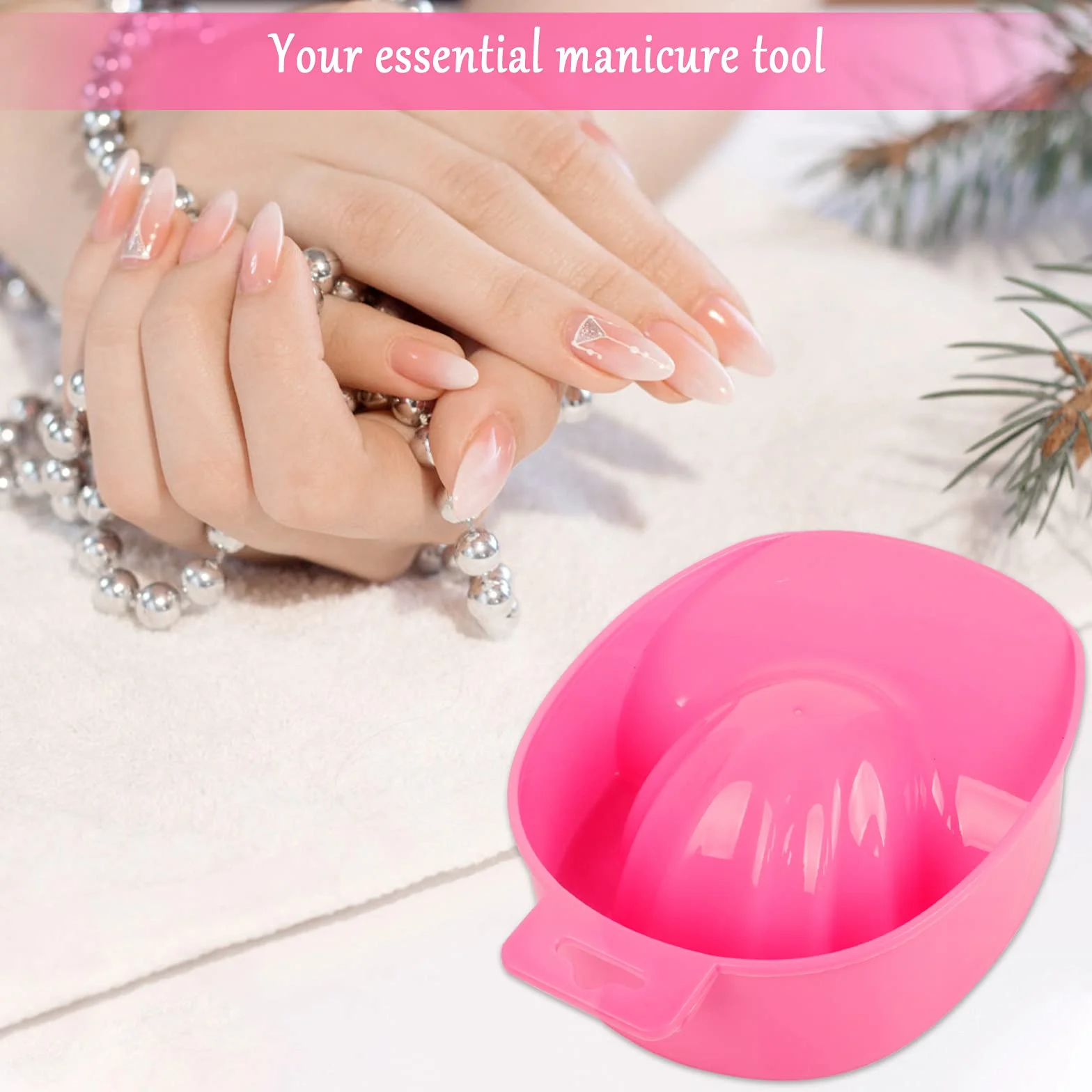 Bols de Trempage Ongles, 2Pcs Bol de Manucure Soin des Ongles Pousse-Cuticules Nail Art