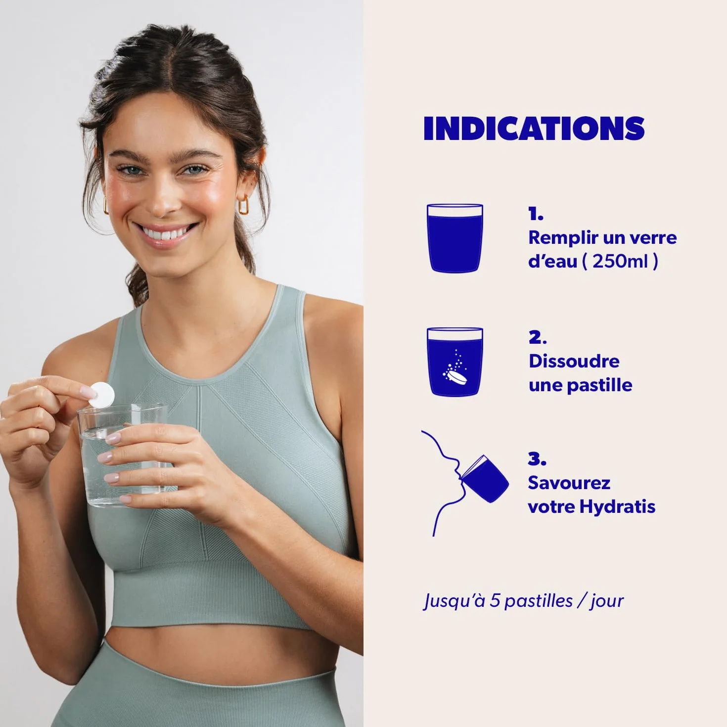 HYDRATIS Pastilles Hydratation Electrolytes Mangue Passion Isotonique Sport Récupération 20 Pastilles