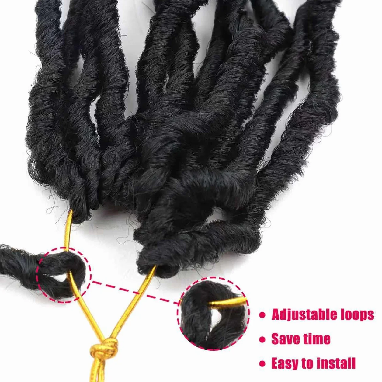 8 Packs Faux Locks Crochet Braids Meches Soft Locs Meches Pour Tresses Africaine Faux Locs Crochet Hair Meches Bouclees Pour Tresses (#1B, 60.9 CM(Lot de 8))