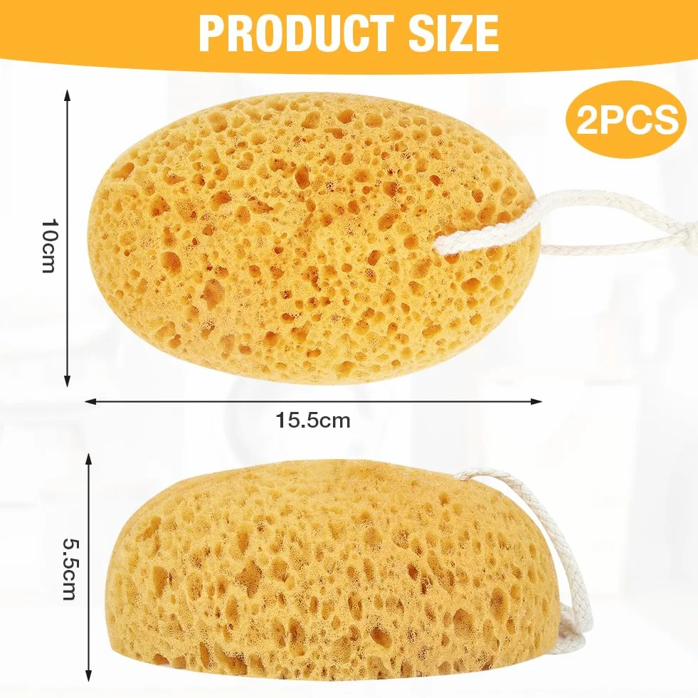 Flintronic Éponge de Bain Nid d'abeille Exfoliante Mousse Dense Grande Taille