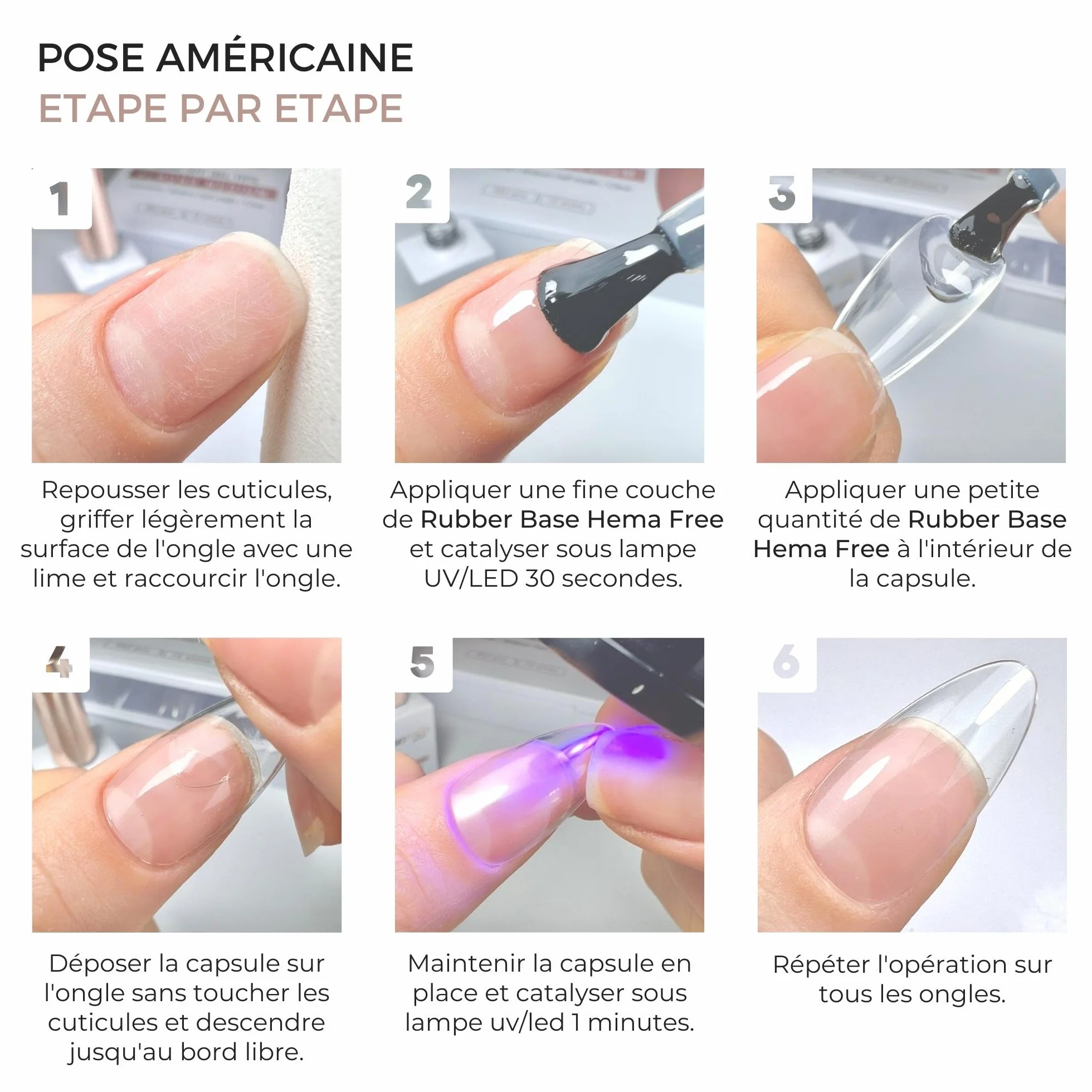 Passio’Nails Rubber Base HEMA-free 12-free Gel UV LED Multifonction 5 en 1 15ml