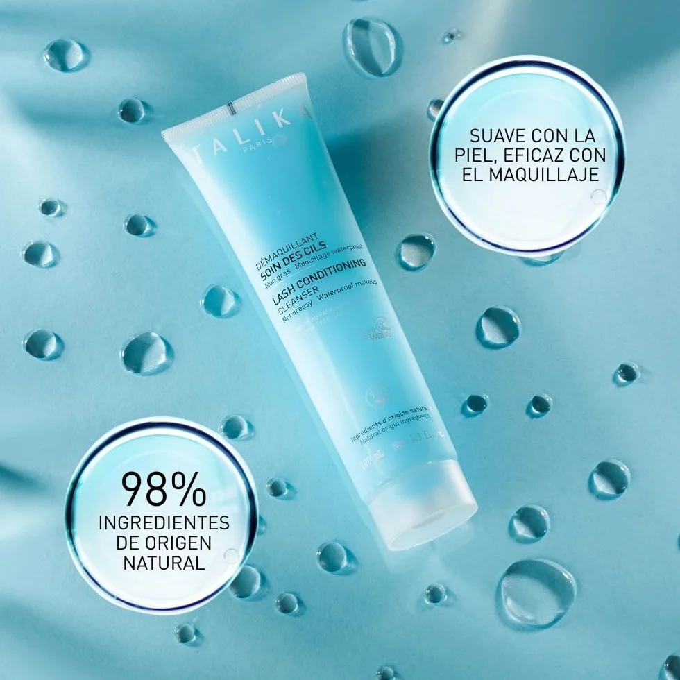Talika Gel démaquillant sans rinçage pour yeux sensibles et cils fragiles, non gras, waterproof