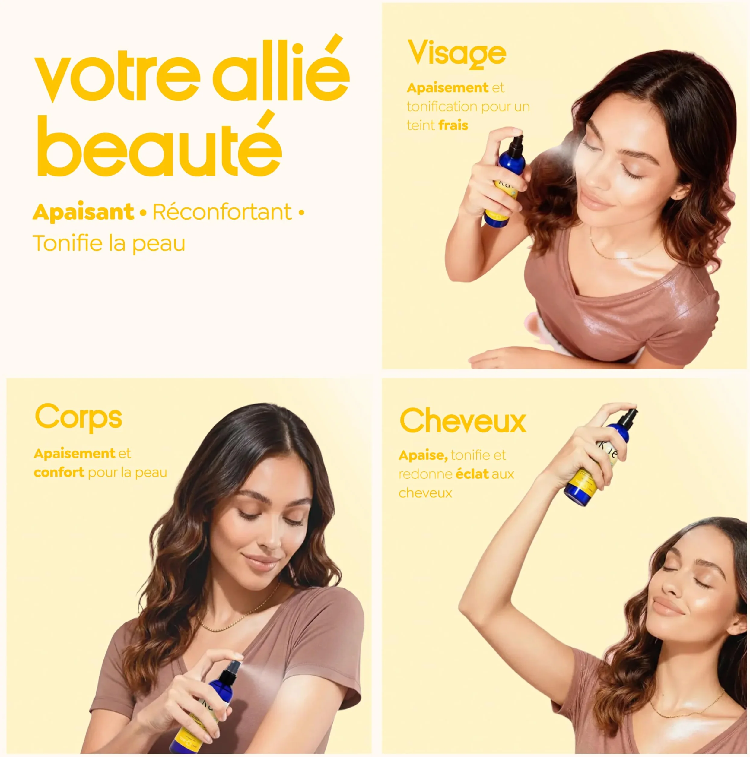 KAÉ Eau Florale d'Hélichryse Italienne Bio 250ml Lotion Tonique Apaisante Fabriquée en France 99,8% Naturelle