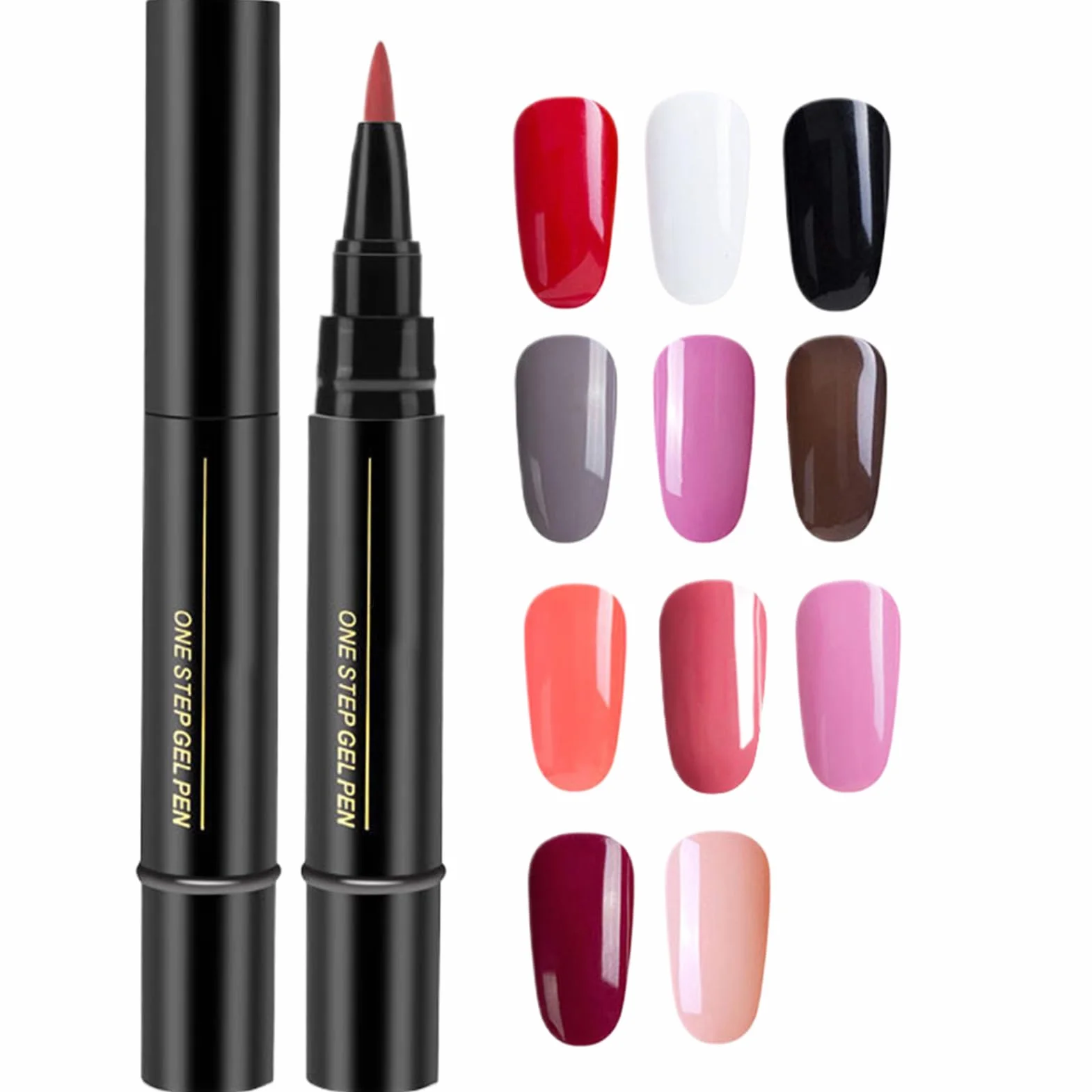 11 Pièces Stylo Vernis À Ongles, Stylo Gel Avec Pinceau Pour Ongles, Accessoires Crayon Venis À Ongle, Séchage Rapide Sans Lampe UV, Pour Femmes Et Filles
