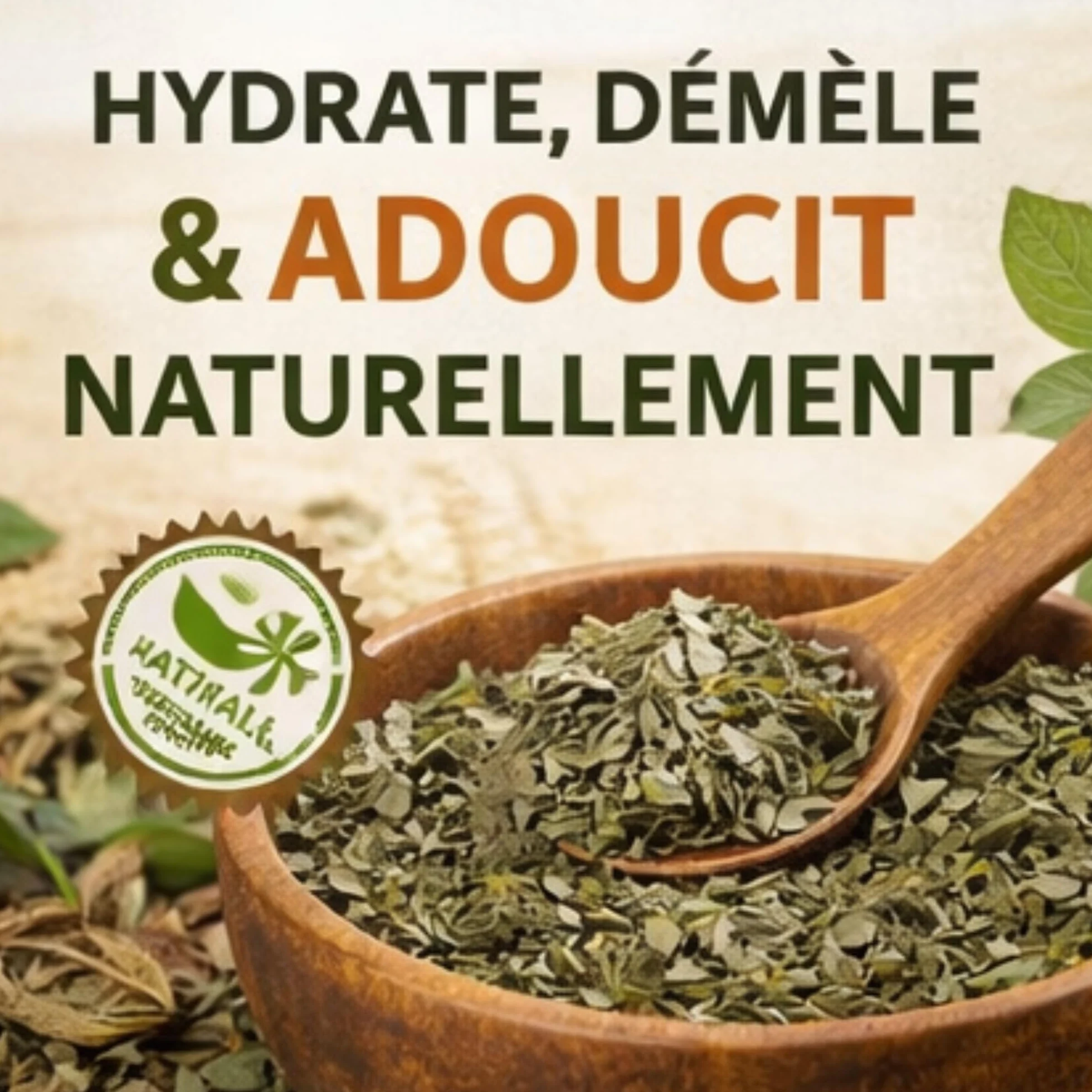 Gel Démêlant Fortifiant Cheveux Crépus Bouclés Frisés Feuilles d’Ambunu Naturel 50g
