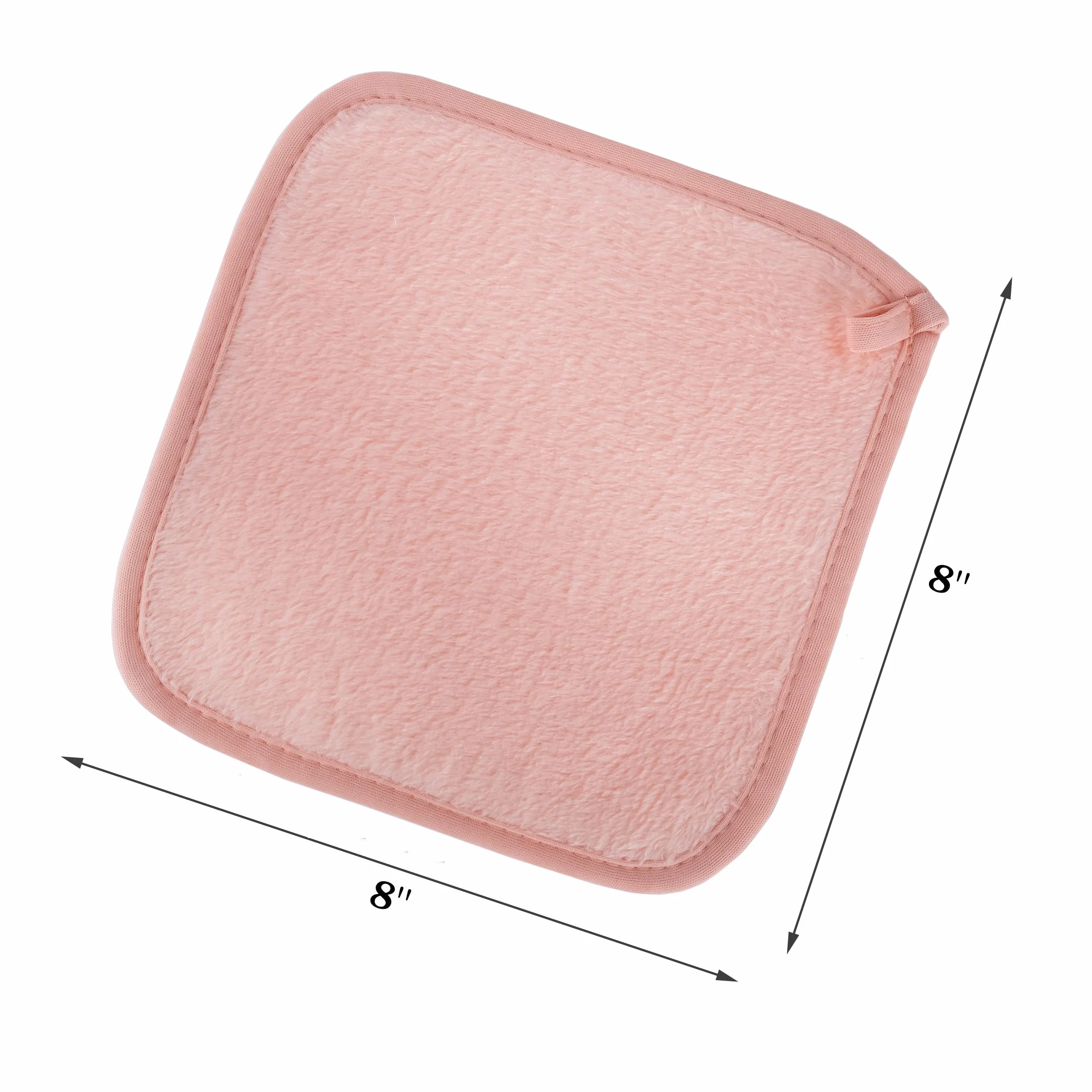 Serviettes démaquillantes en microfibres Premium 20x20 cm 4 pièces Rose hypoallergénique sans produits chimiques