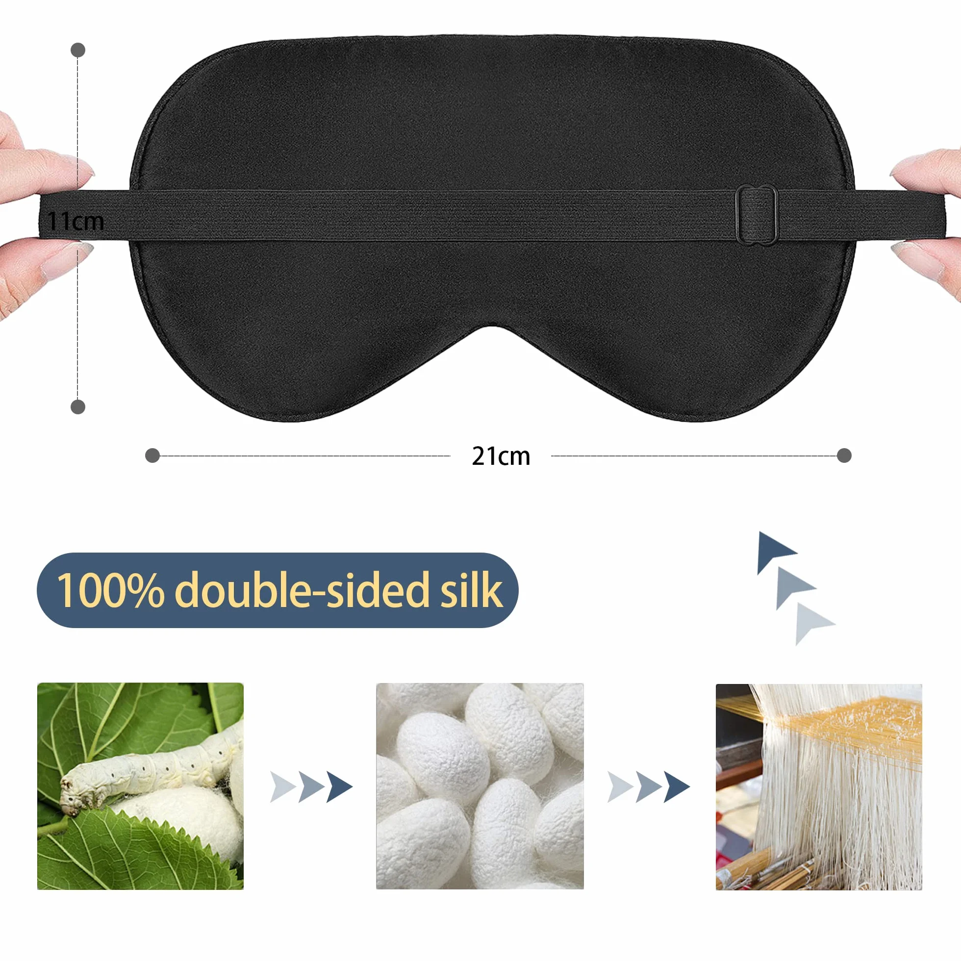 Masque de sommeil 100% soie avec sangle réglable Townssilk