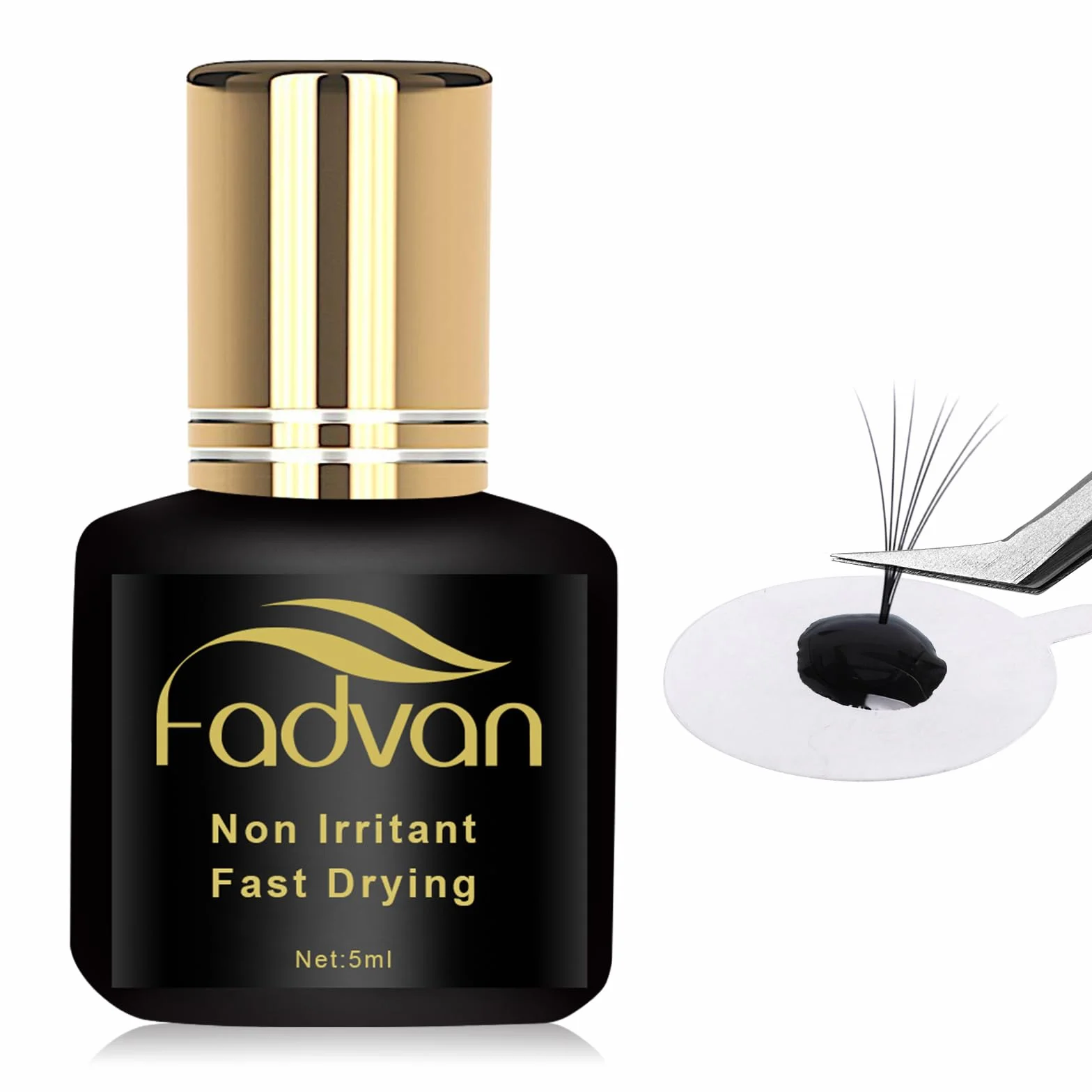 FADVAN Colle Extension de Cils Adhésif Hypoallergénique Séchage Rapide 5ML