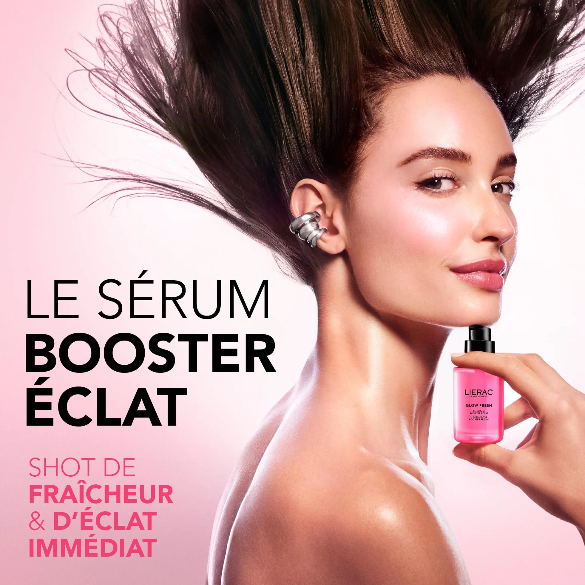 Lierac - Glow Fresh - Sérum Visage Booster Eclat - Sérum Anti-Tâches - Eclat immédiat, Unifie, Repulpe et Hydrate - Acides Hyaluroniques, Tulipe Antioxydante - Premiers Signes de l'âge