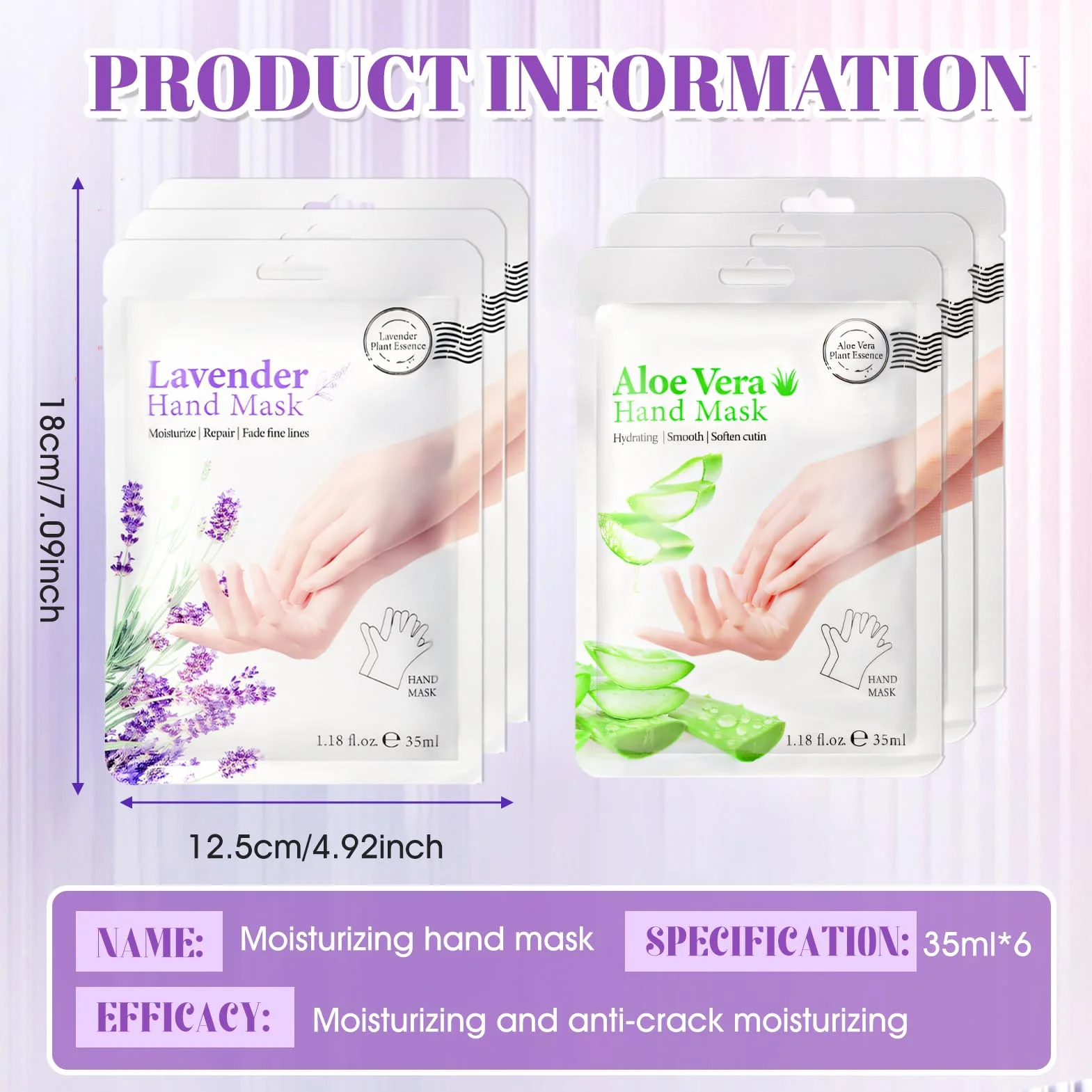 Masque Main Hydratant Exfoliant 6 Paires Gants Hydratants Peau Sèche Craquelée