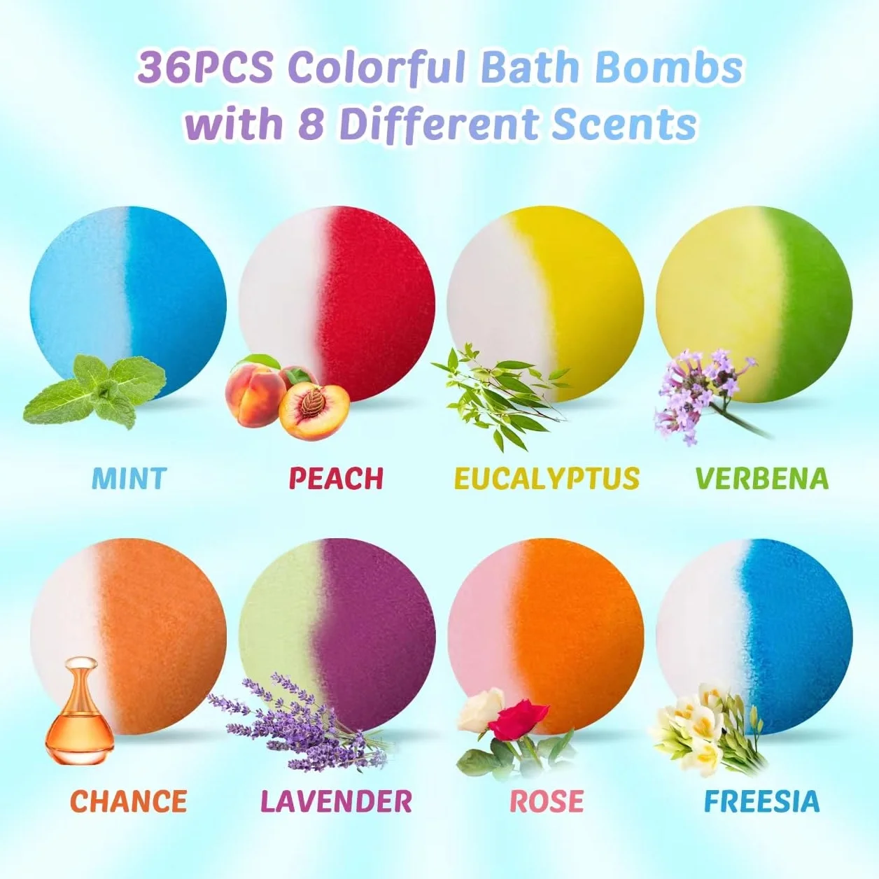 Bombes de bain bio pour enfants avec jouet surprise phosphorescent, 36 boules moussantes faites à la main, coffret cadeau anniversaire Pâques Noël